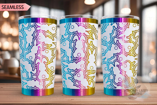 Bunny Burst Easter Holiday Tumbler Wrap SVG | 20oz and 30oz Laser Engraving File | Rotary Ready Digital Design | Seasonal SVG