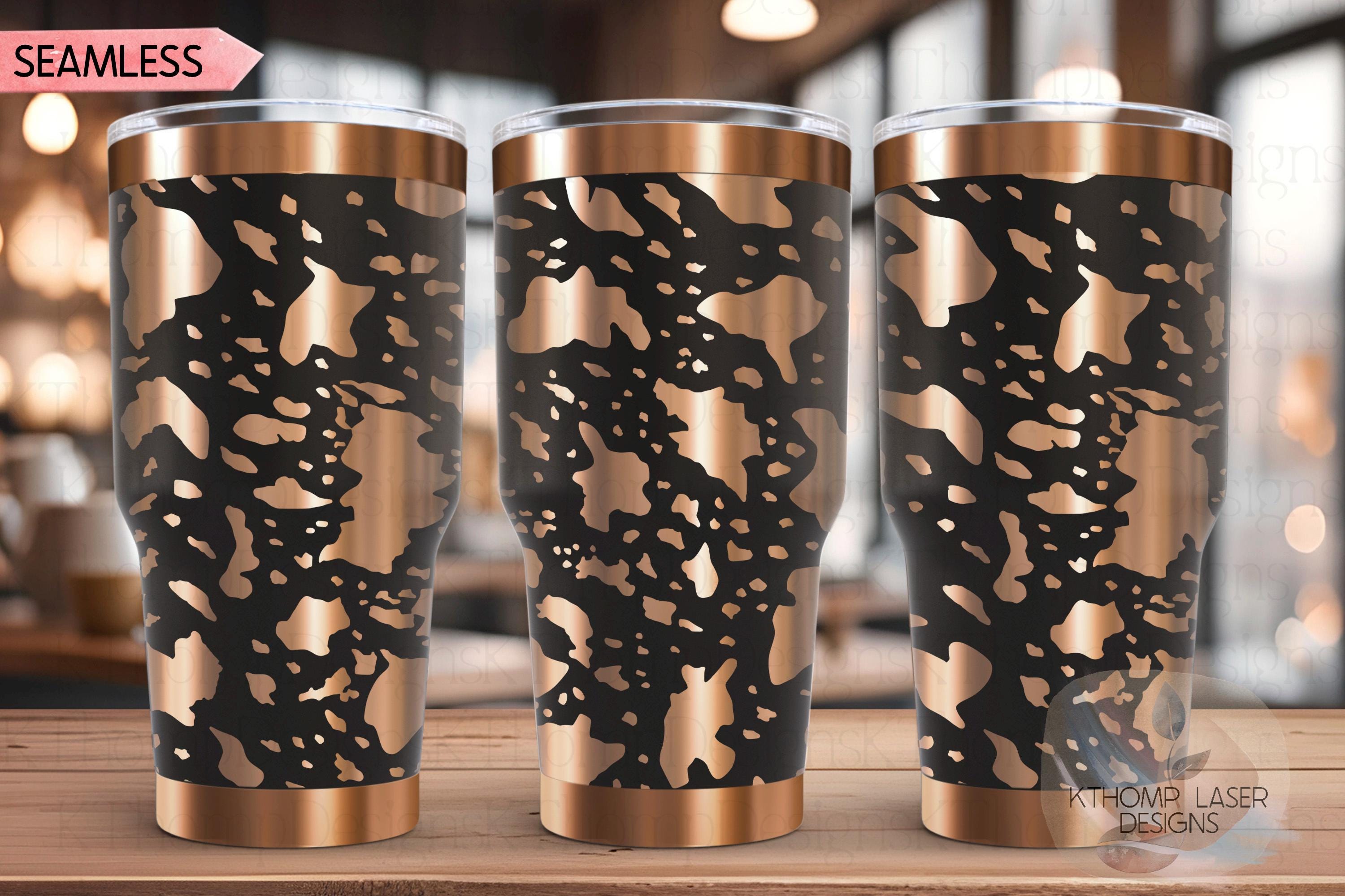 Cowhide Pattern Tumbler Wrap SVG | 20oz and 30oz Laser Engraving File | Rotary Ready Digital Background SVG