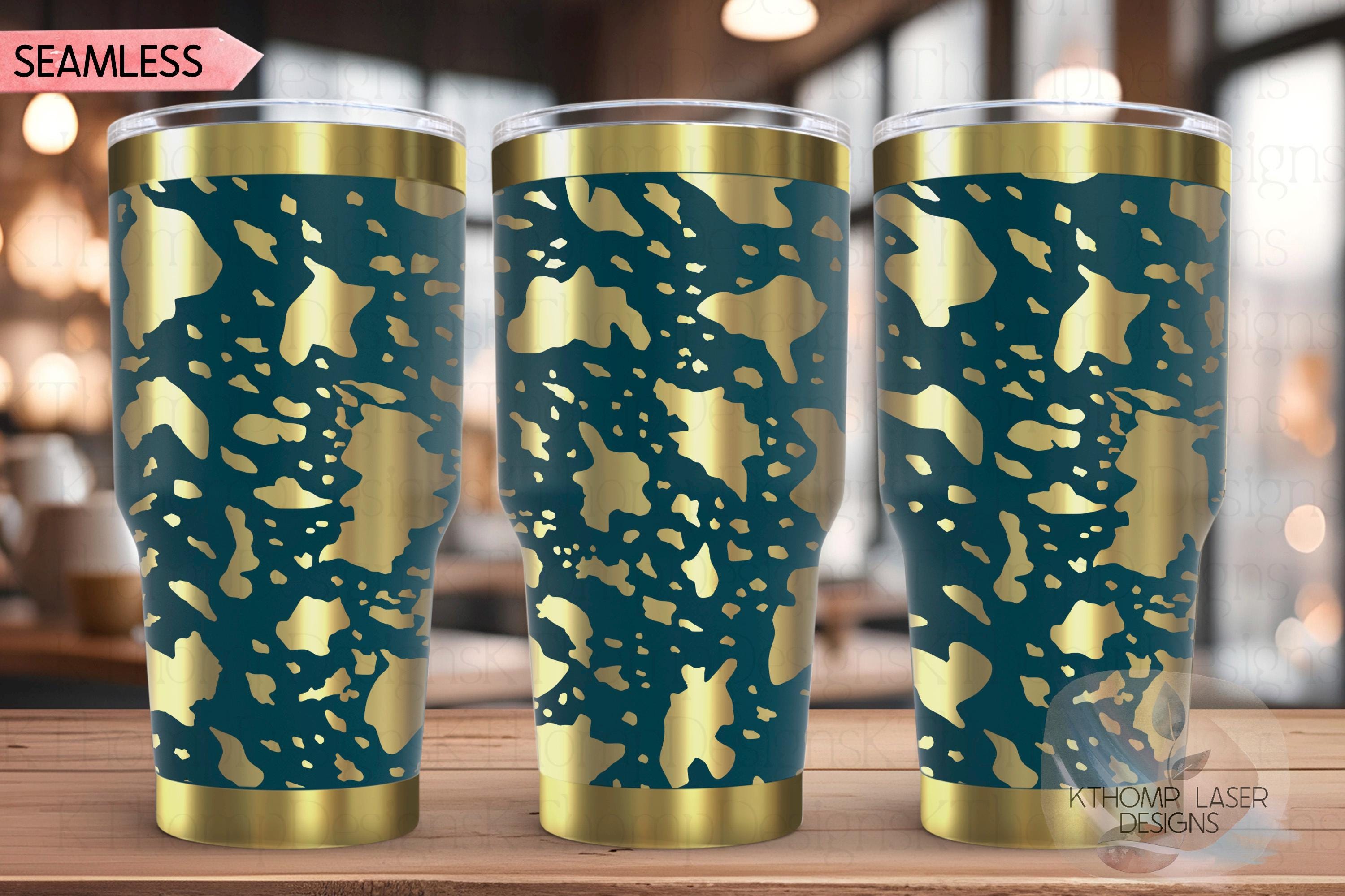 Cowhide Pattern Tumbler Wrap SVG | 20oz and 30oz Laser Engraving File | Rotary Ready Digital Background SVG