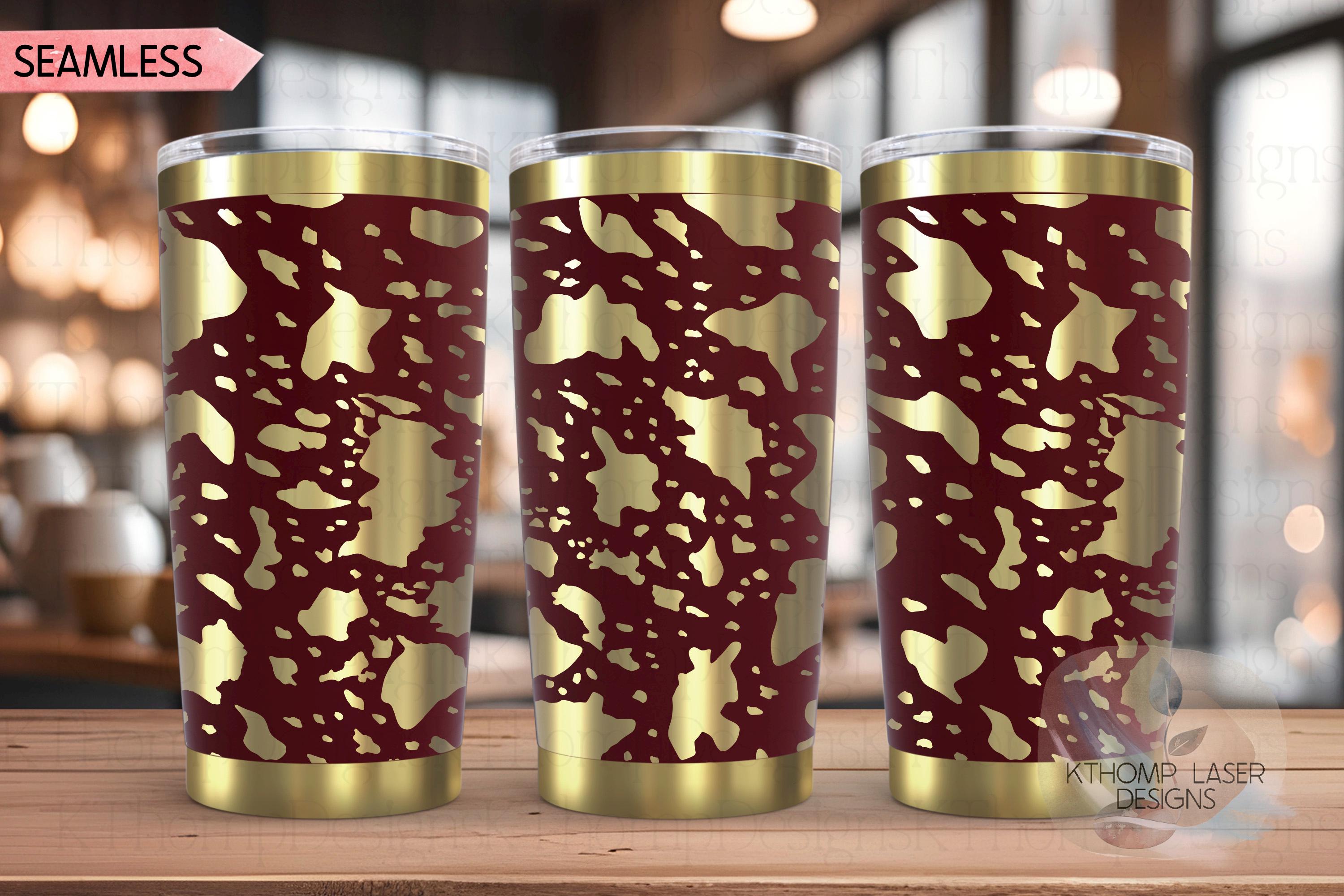 Cowhide Pattern Tumbler Wrap SVG | 20oz and 30oz Laser Engraving File | Rotary Ready Digital Background SVG
