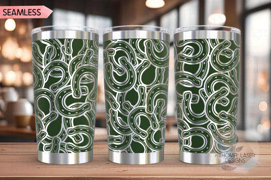 Horseshoes Burst Tumbler Wrap SVG | 20oz and 30oz Laser Engraving File | Rotary Ready Digital Design | Western Farm SVG