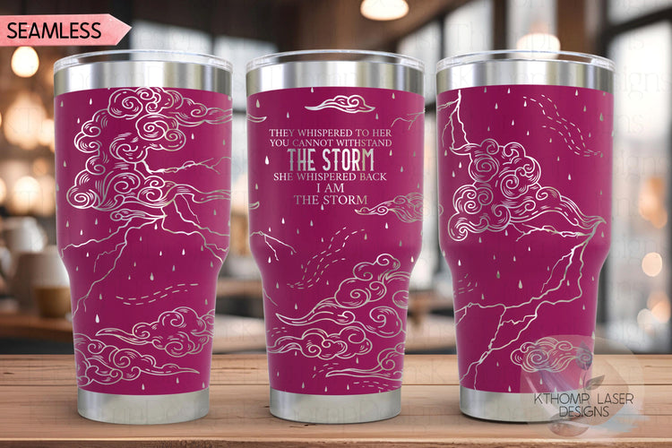 I Am The Storm Tumbler Wrap SVG | 20oz and 30oz Laser Engraving File | Rotary Ready Digital Design | Support Awareness SVG