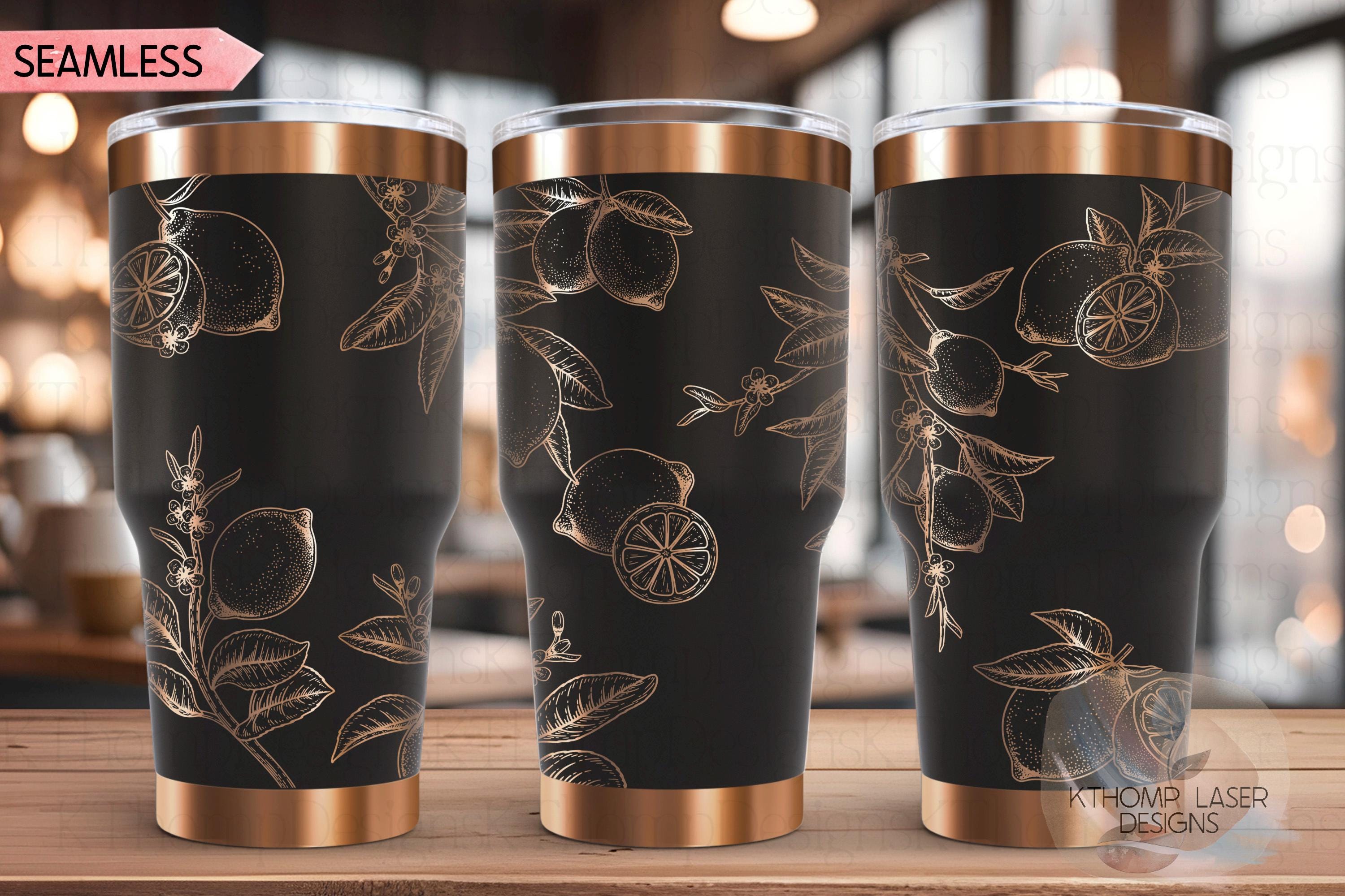 Lemons Tumbler Wrap SVG | 20oz and 30oz Laser Engraving File | Rotary Ready Digital Design | Foodie SVG