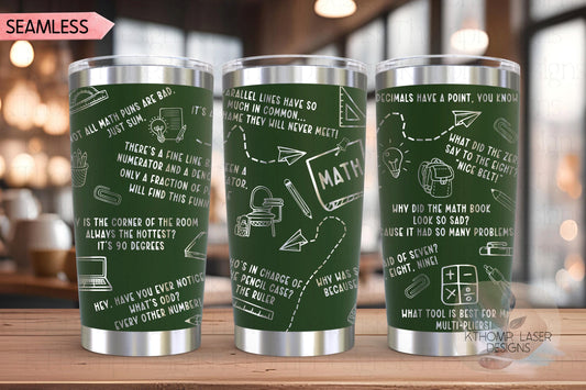 Math Puns Tumbler Wrap SVG | 20oz and 30oz Laser Engraving File | Rotary Ready Digital Design | Career Gift SVG
