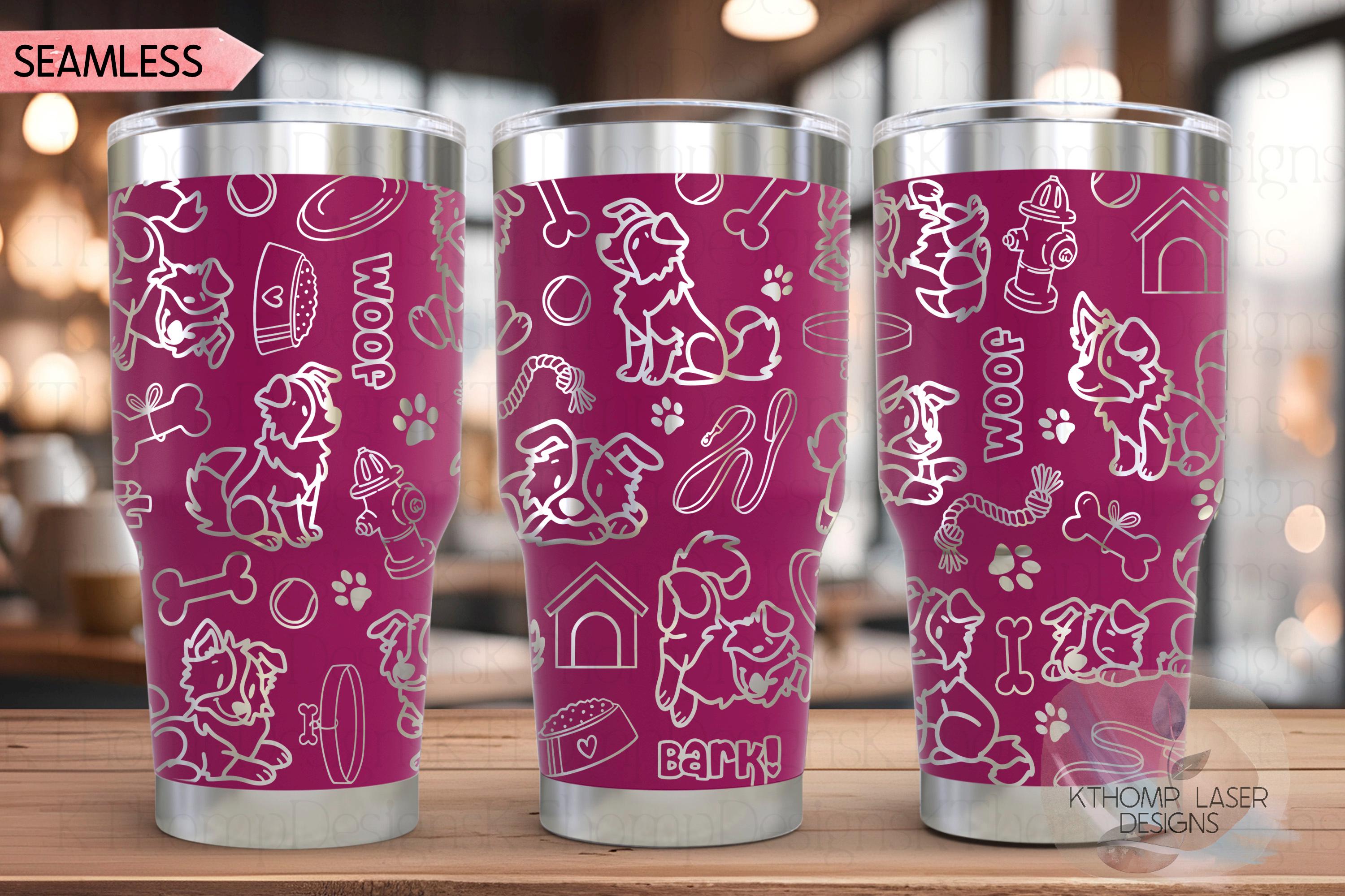 Border Collie Tumbler Wrap SVG | 20oz and 30oz Laser Engraving File | Rotary Engrave Digital Design | Dog Lover Gift