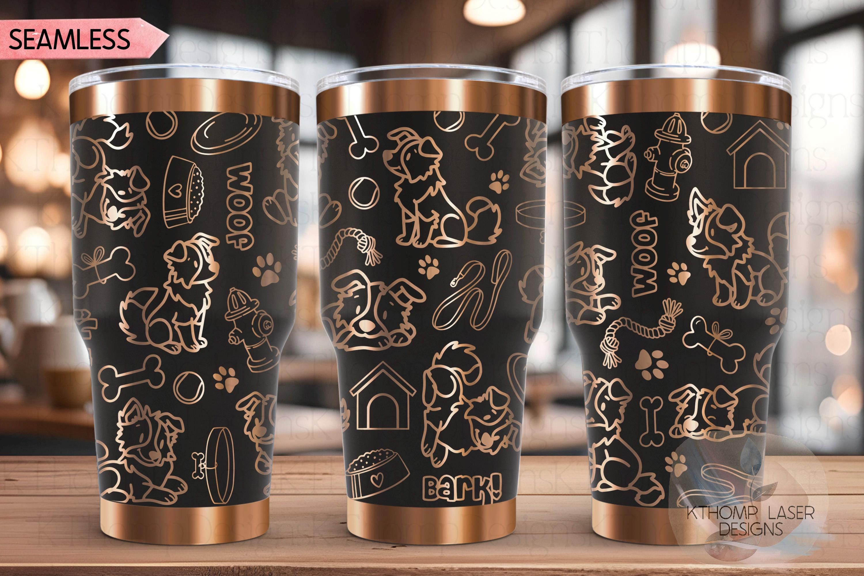 Border Collie Tumbler Wrap SVG | 20oz and 30oz Laser Engraving File | Rotary Engrave Digital Design | Dog Lover Gift