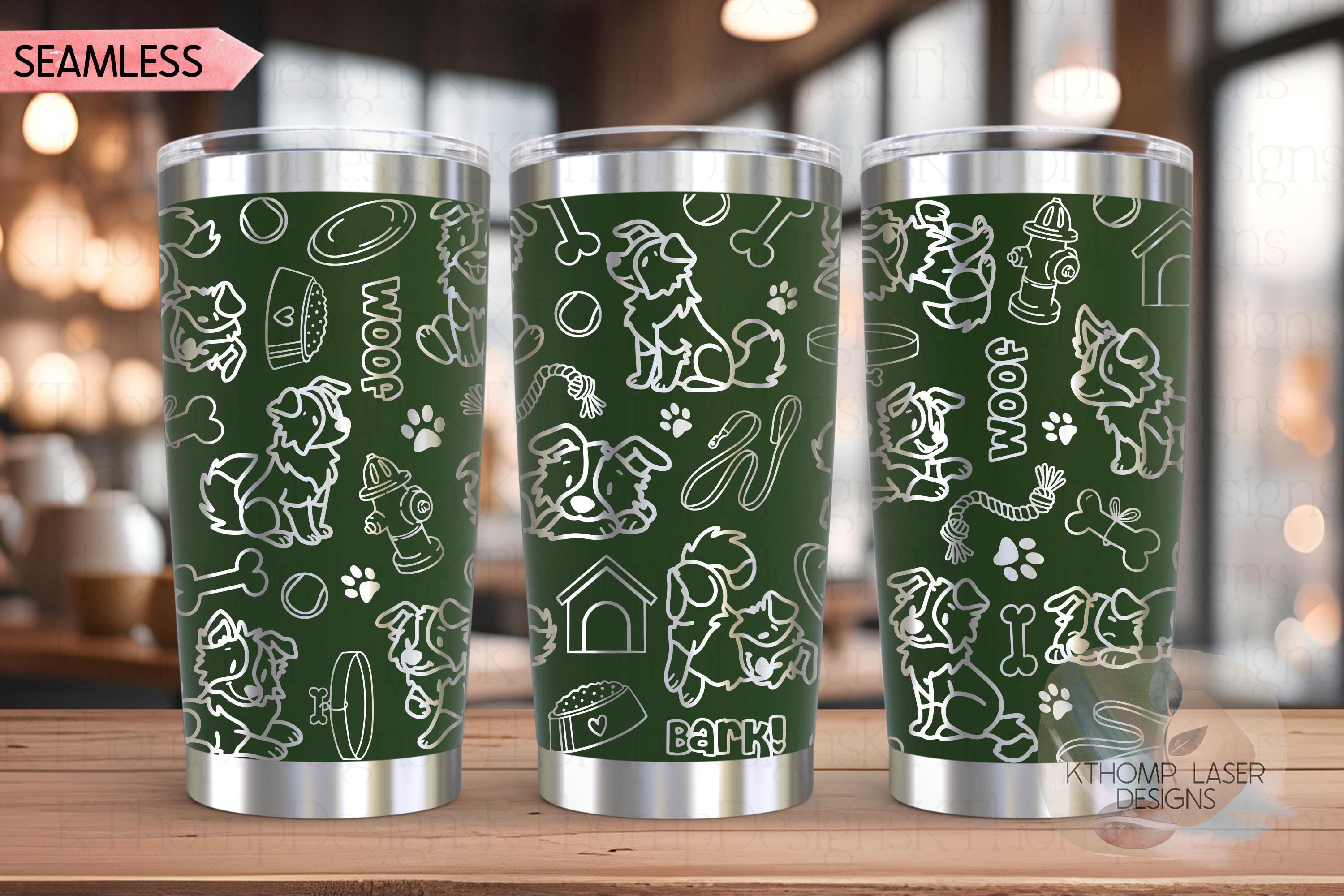 Border Collie Tumbler Wrap SVG | 20oz and 30oz Laser Engraving File | Rotary Engrave Digital Design | Dog Lover Gift