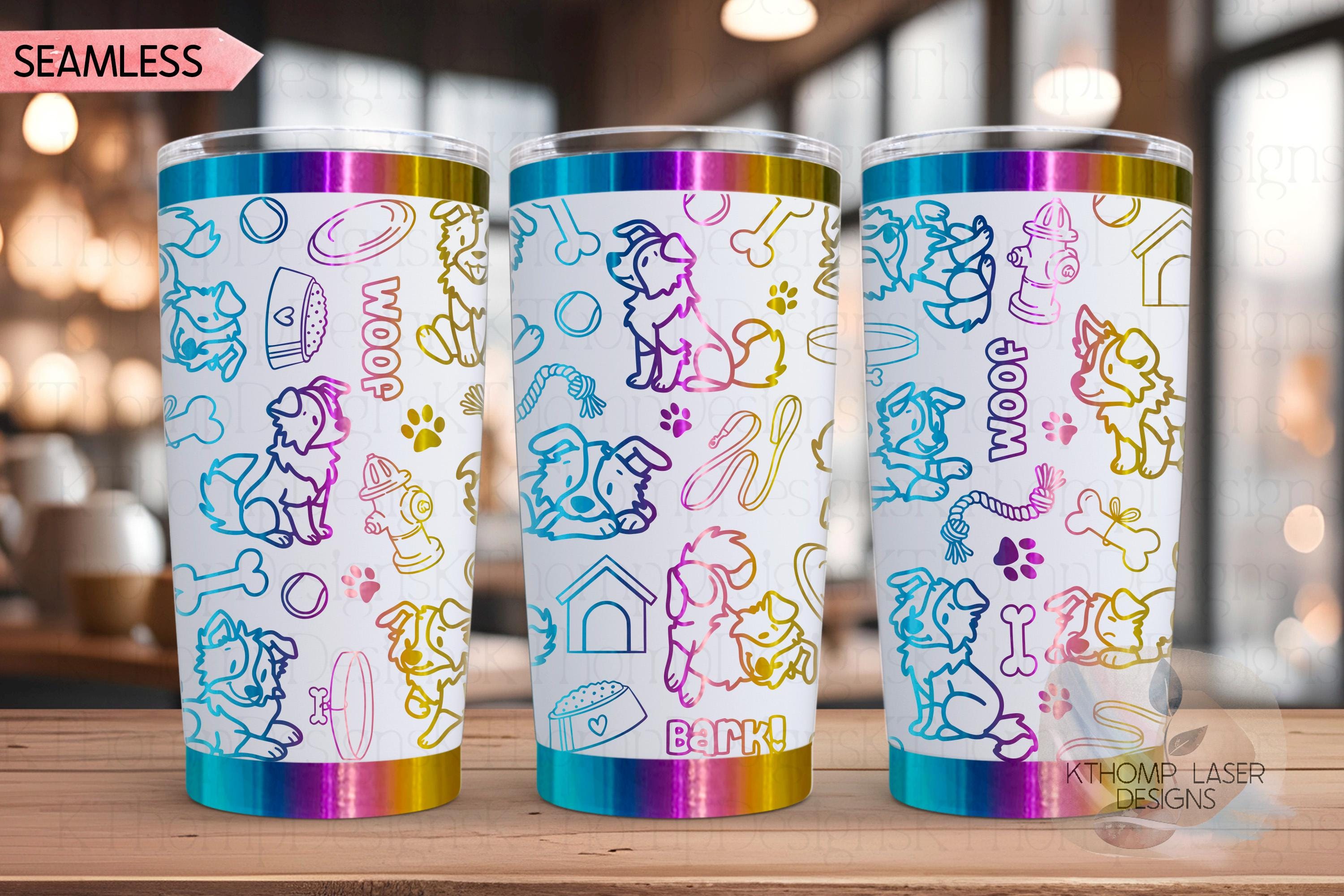 Border Collie Tumbler Wrap SVG | 20oz and 30oz Laser Engraving File | Rotary Engrave Digital Design | Dog Lover Gift