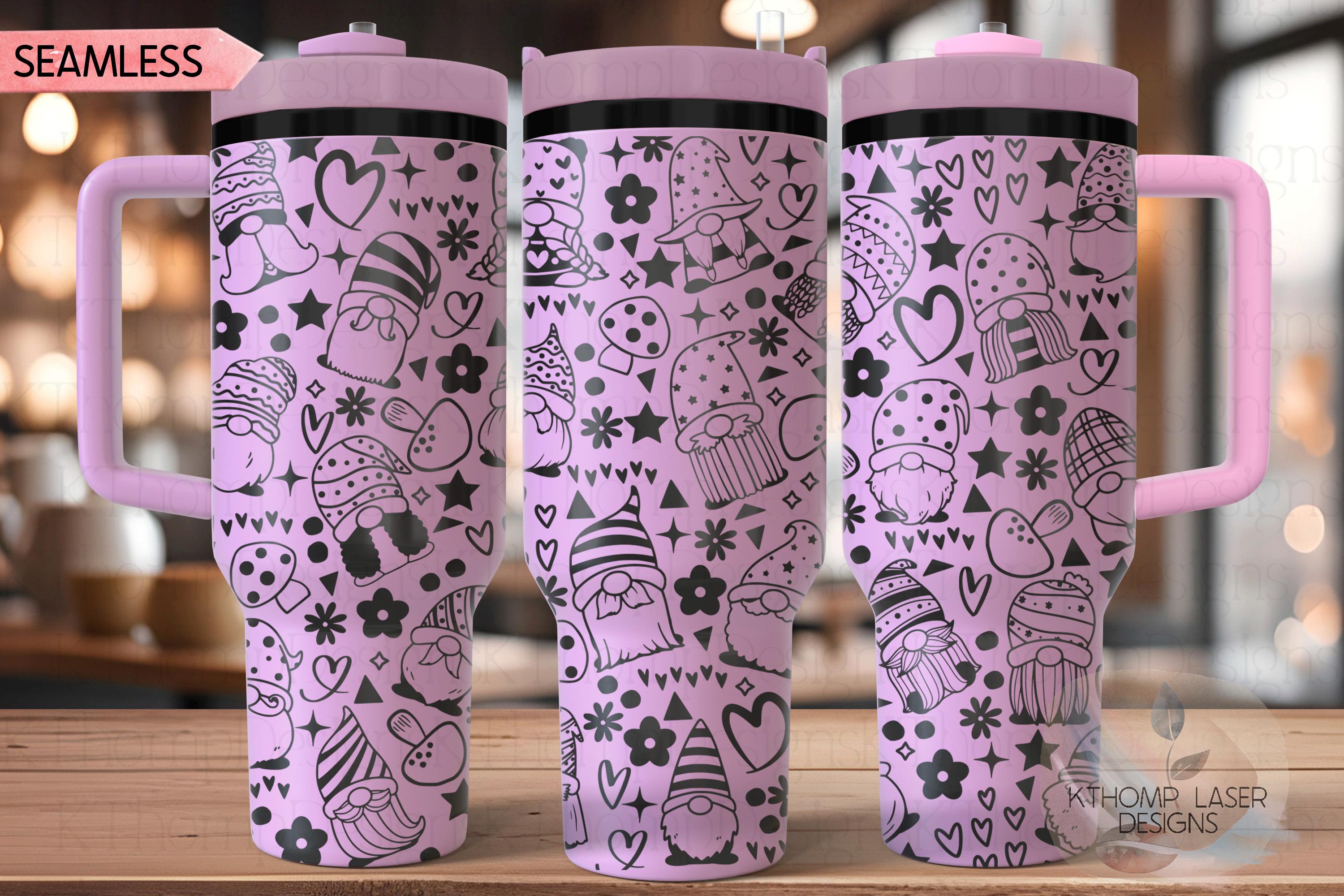 Gnomes Tumbler Wrap SVG | 40oz Laser Engraving File | Rotary Ready Digital Design | Fantasy Magic SVG