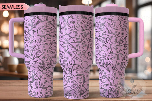Golden Conversation With The Ladies Hearts Holiday Tumbler Wrap SVG | 40oz Laser Engraving File | Rotary Ready Digital Design | Seasonal SVG