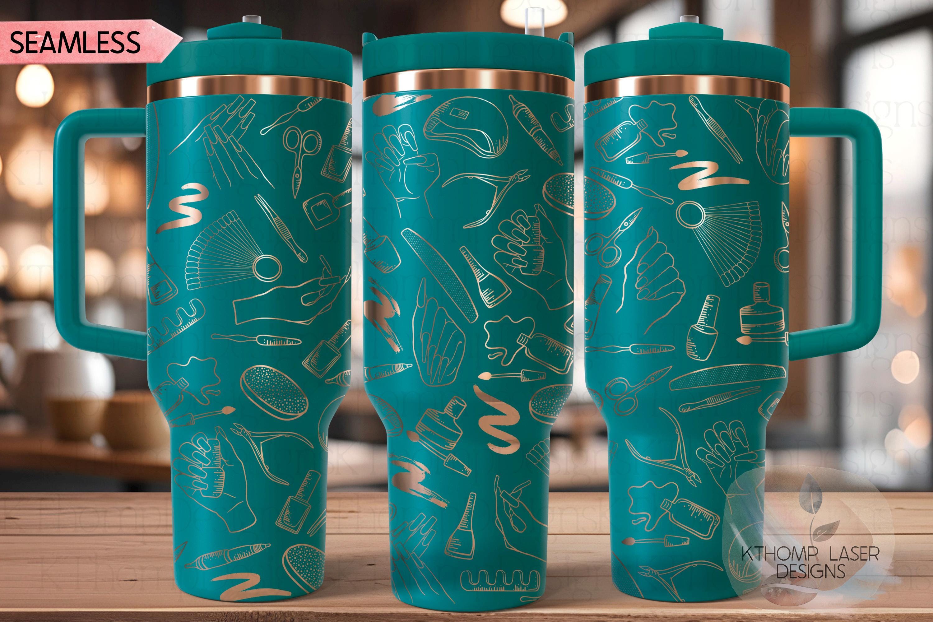 Nail Tech Tumbler Wrap SVG | 40oz Laser Engraving File | Rotary Ready Digital Design | Career Gift SVG