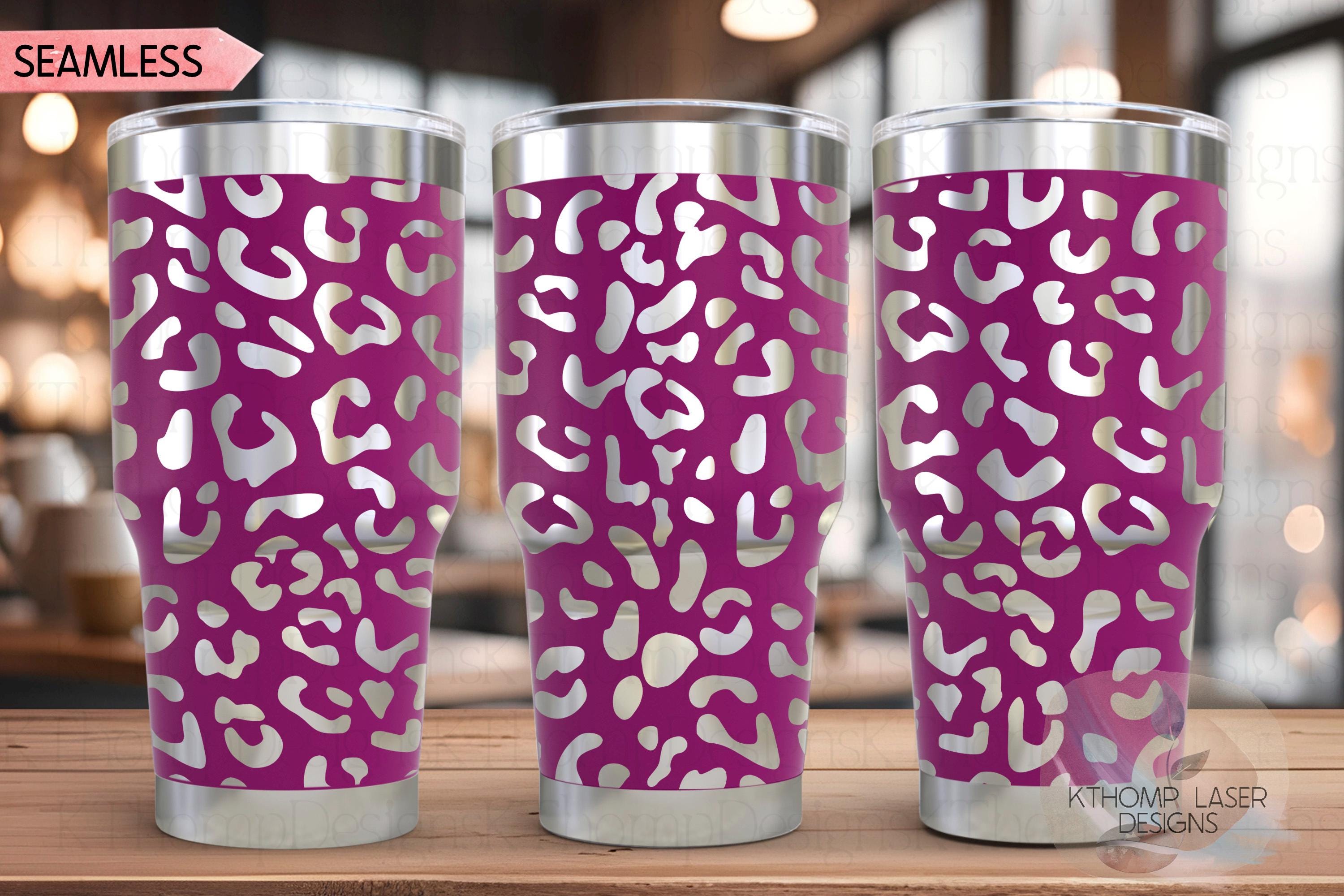 Leopard Pattern Tumbler Wrap SVG | 20oz and 30oz Laser Engraving File | Rotary Ready Digital Background SVG