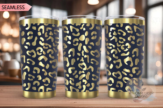 Leopard Pattern Tumbler Wrap SVG | 20oz and 30oz Laser Engraving File | Rotary Ready Digital Background SVG