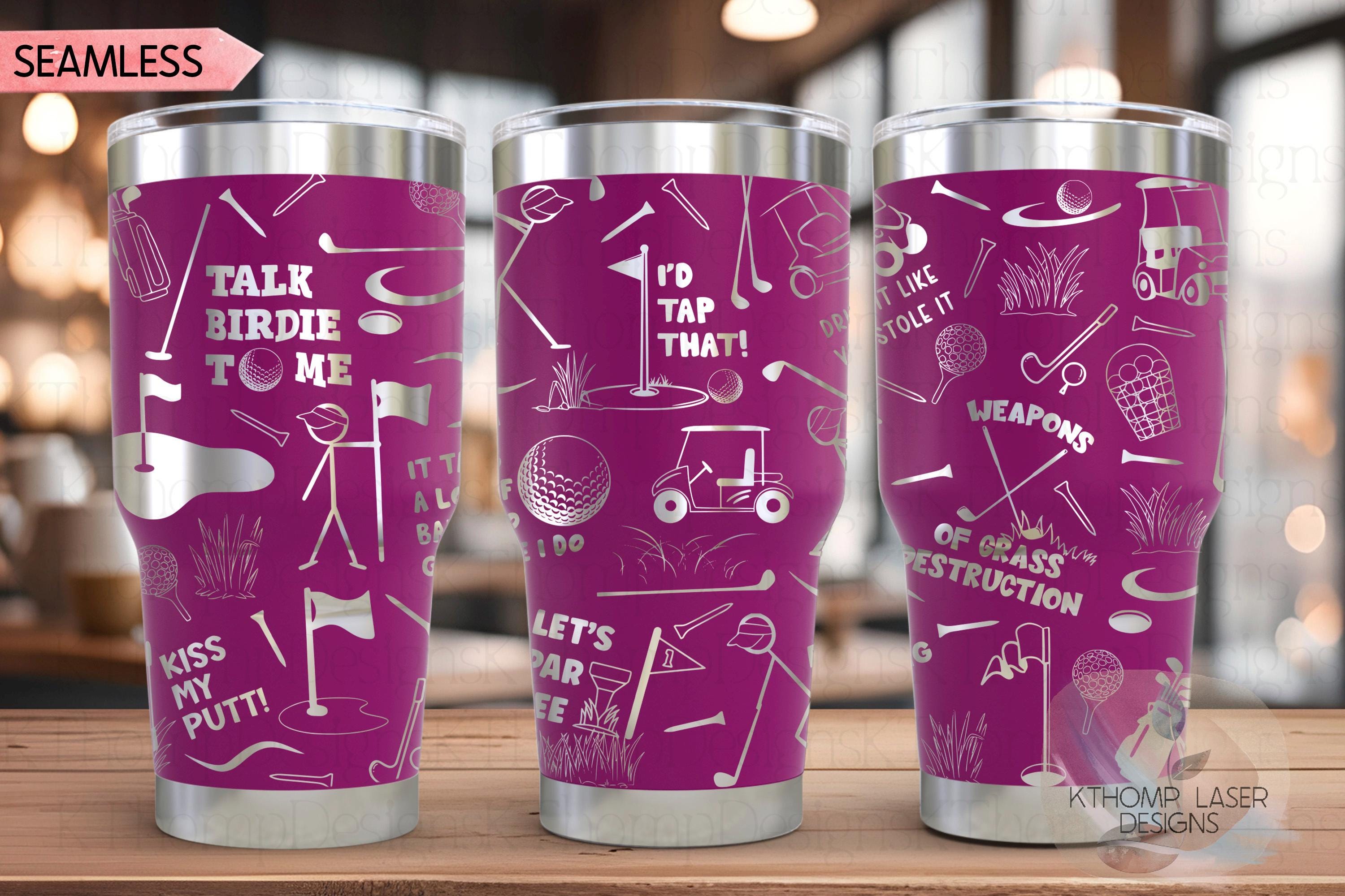 Golf Fan Tumbler Wrap SVG | 20oz and 30oz Laser Engraving File | Rotary Ready Digital Design | Sports Fan SVG