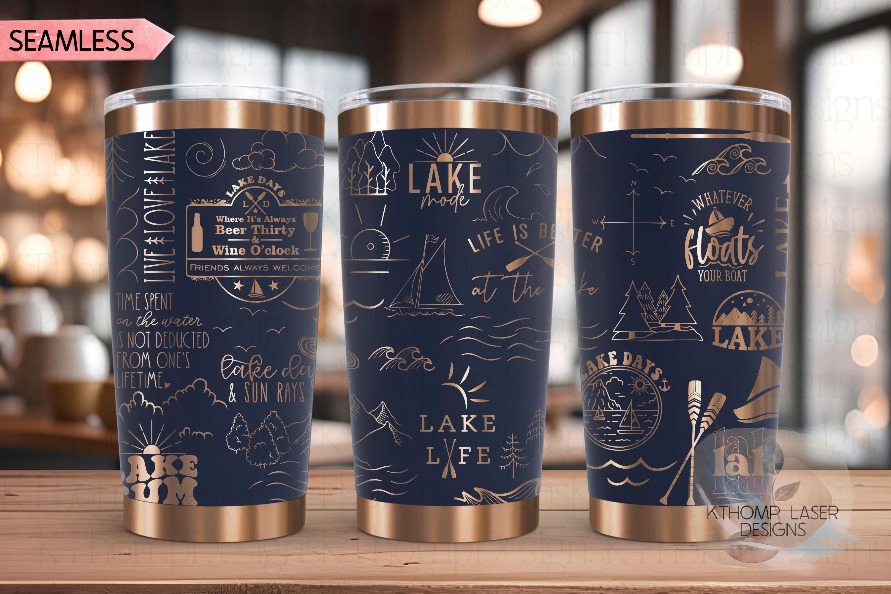 Lake Life What Happens At The Lake Tumbler Wrap SVG | 20oz and 30oz Laser Engraving File | Rotary Ready Digital Design | Hobby Travel SVG