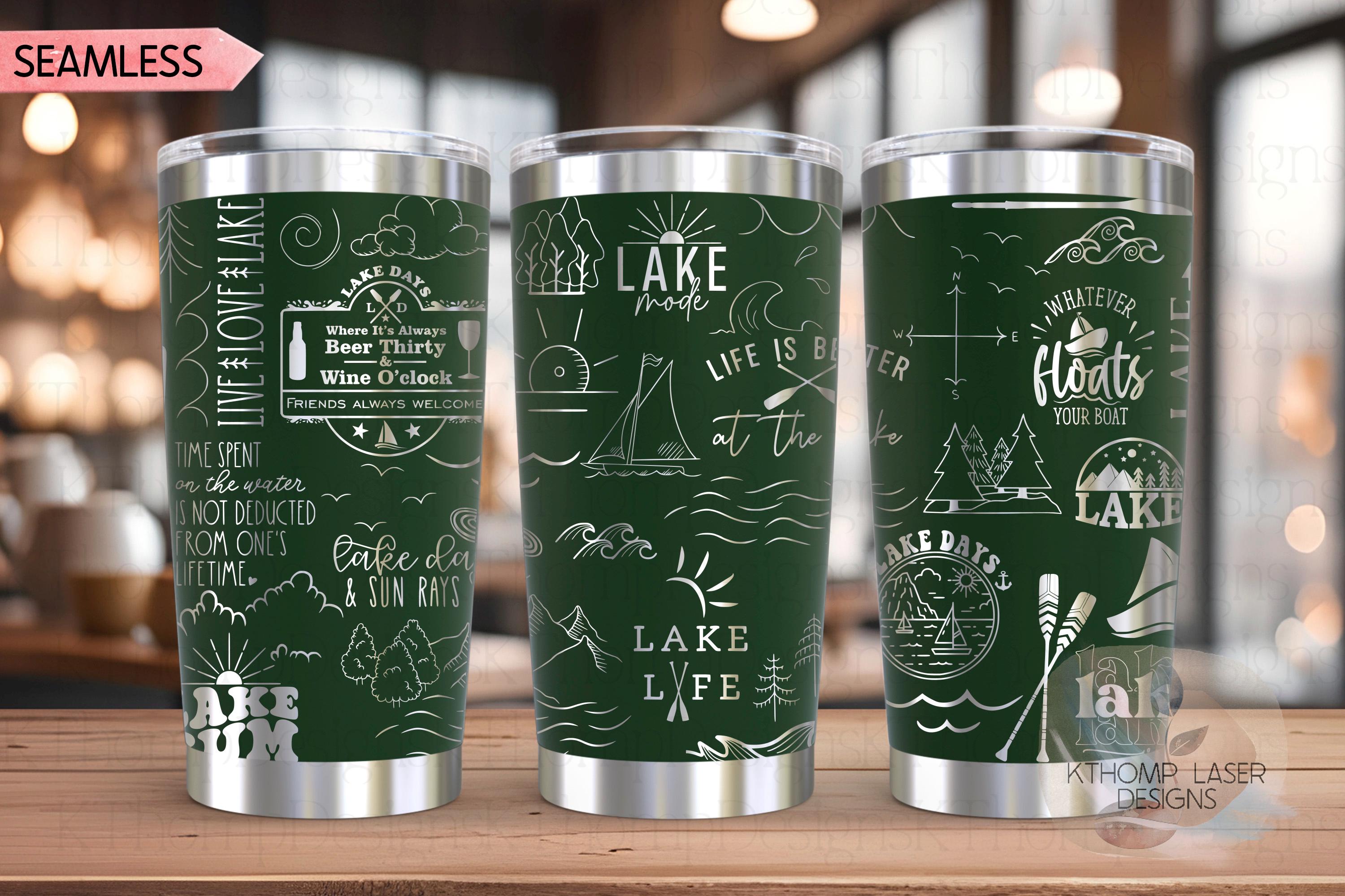 Lake Life What Happens At The Lake Tumbler Wrap SVG | 20oz and 30oz Laser Engraving File | Rotary Ready Digital Design | Hobby Travel SVG