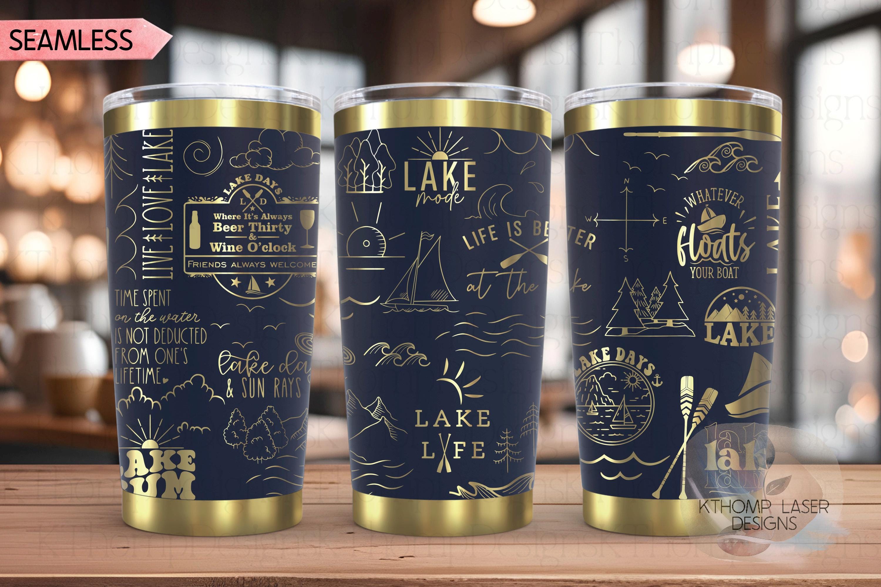 Lake Life What Happens At The Lake Tumbler Wrap SVG | 20oz and 30oz Laser Engraving File | Rotary Ready Digital Design | Hobby Travel SVG