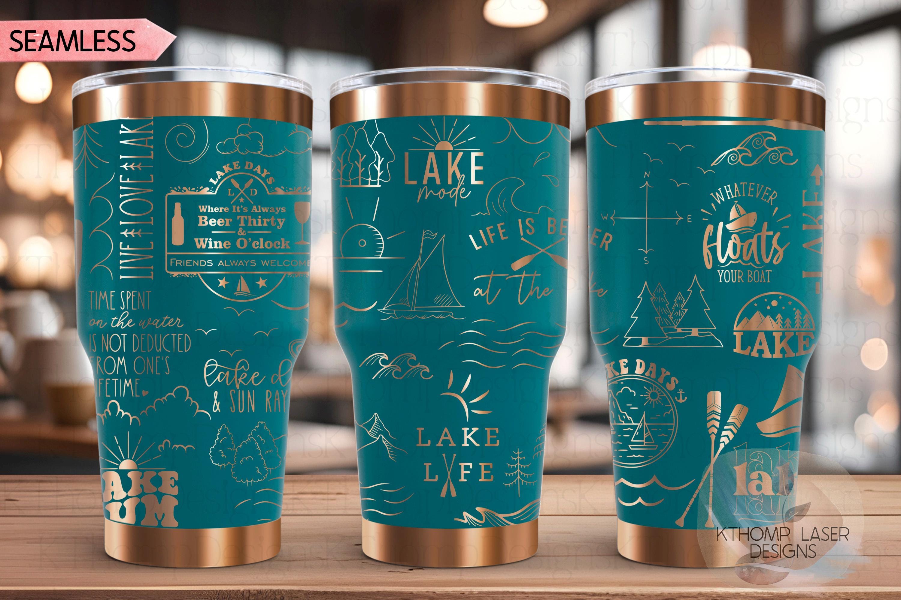 Lake Life What Happens At The Lake Tumbler Wrap SVG | 20oz and 30oz Laser Engraving File | Rotary Ready Digital Design | Hobby Travel SVG