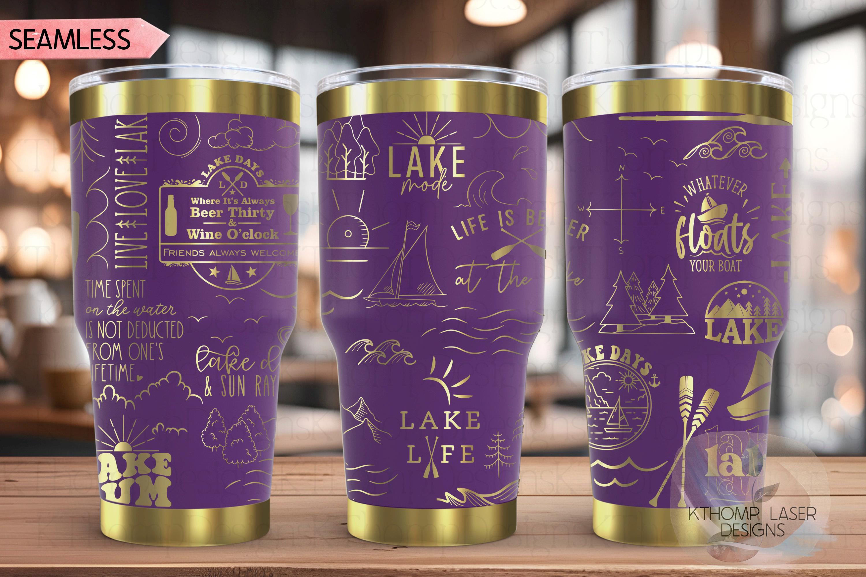 Lake Life What Happens At The Lake Tumbler Wrap SVG | 20oz and 30oz Laser Engraving File | Rotary Ready Digital Design | Hobby Travel SVG