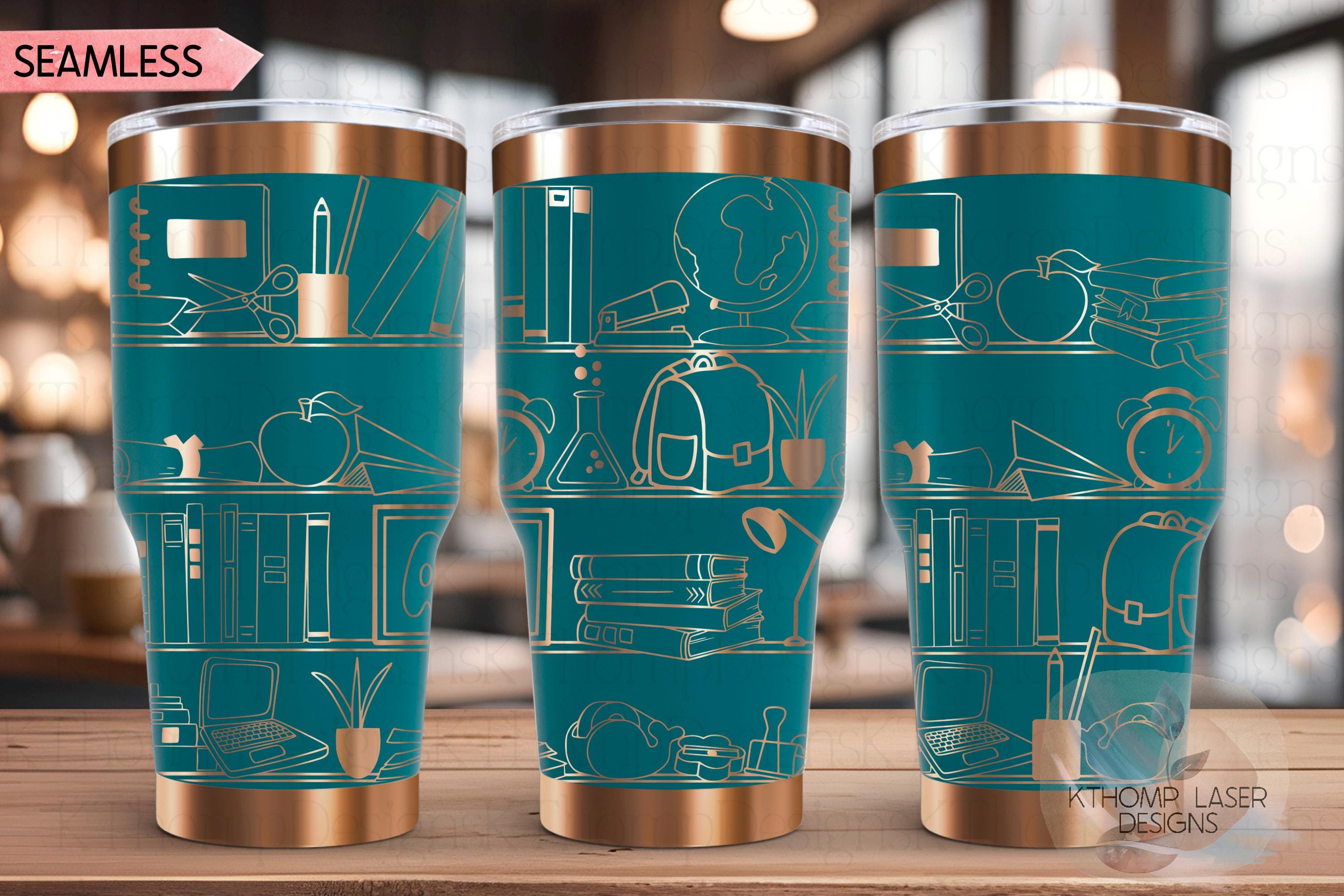 School Shelves Tumbler Wrap SVG | 20oz and 30oz Laser Engraving File | Rotary Ready Digital Design | Career Gift SVG