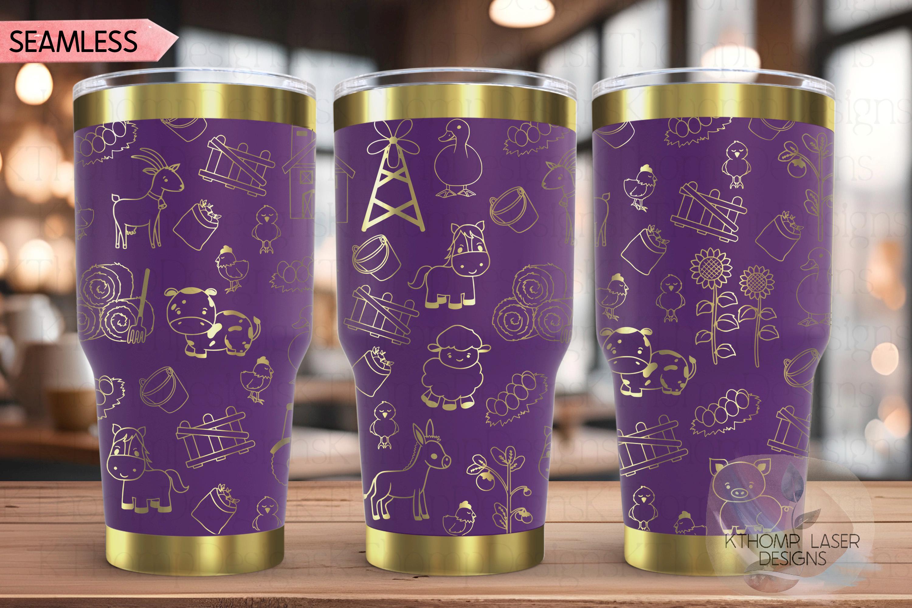 Farm Doodles Tumbler Wrap SVG | 20oz and 30oz Laser Engraving File | Rotary Ready Digital Design | Western Farm SVG