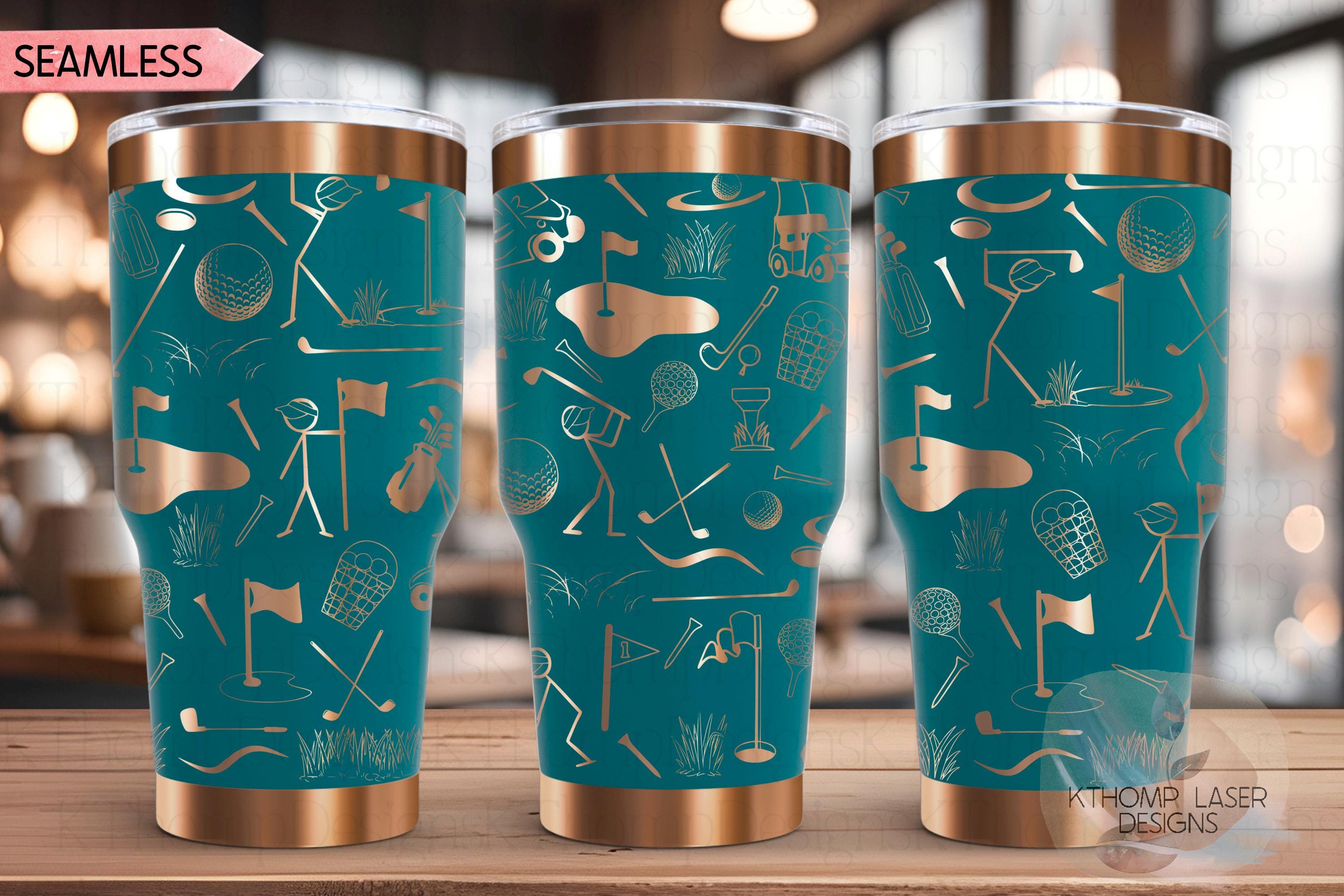 Golf Doodles Tumbler Wrap SVG | 20oz and 30oz Laser Engraving File | Rotary Ready Digital Design | Sports Fan SVG