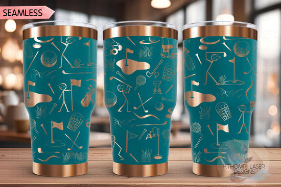 Golf Doodles Tumbler Wrap SVG | 20oz and 30oz Laser Engraving File | Rotary Ready Digital Design | Sports Fan SVG