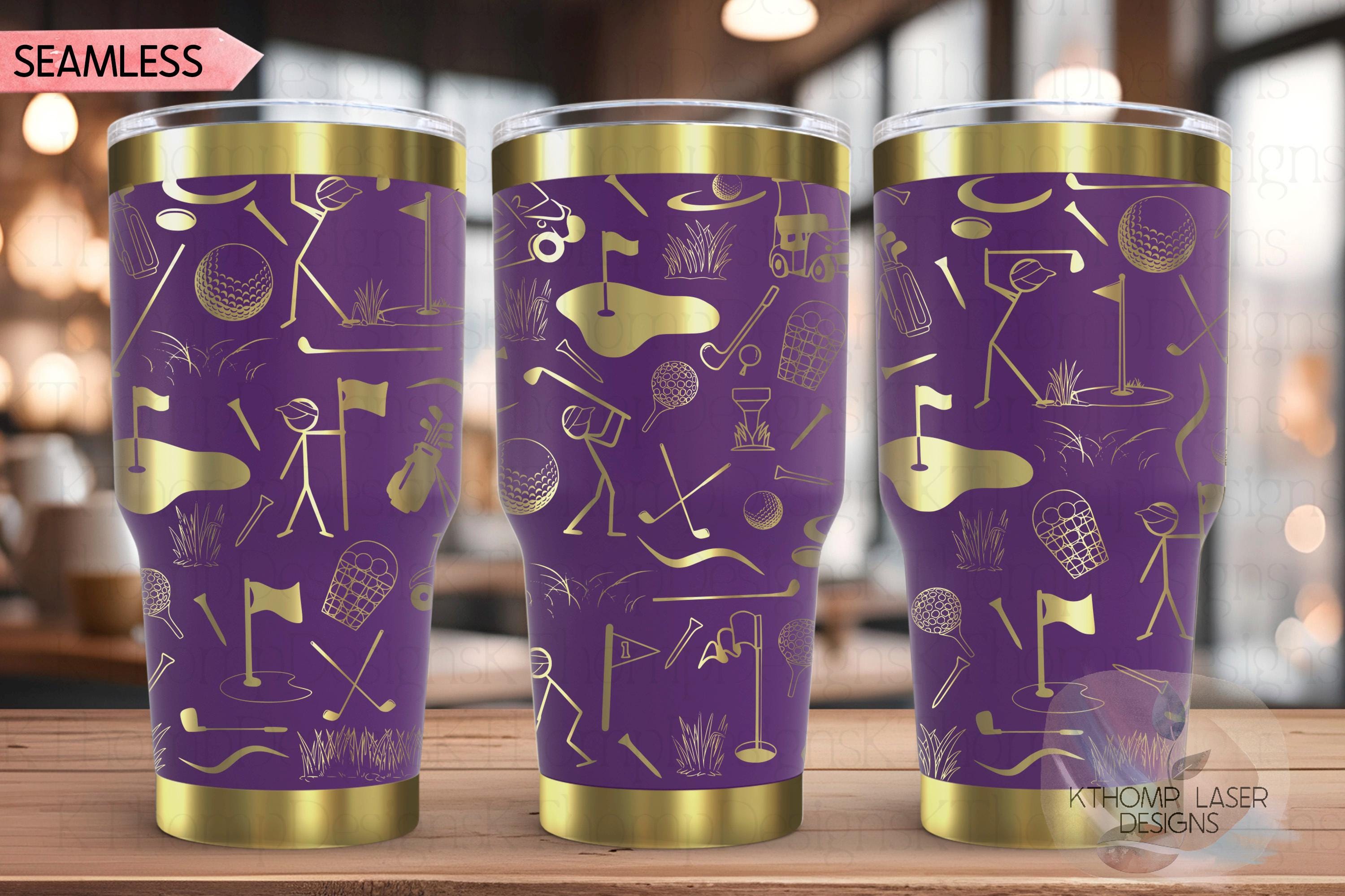 Golf Doodles Tumbler Wrap SVG | 20oz and 30oz Laser Engraving File | Rotary Ready Digital Design | Sports Fan SVG
