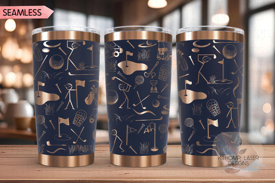 Golf Doodles Tumbler Wrap SVG | 20oz and 30oz Laser Engraving File | Rotary Ready Digital Design | Sports Fan SVG