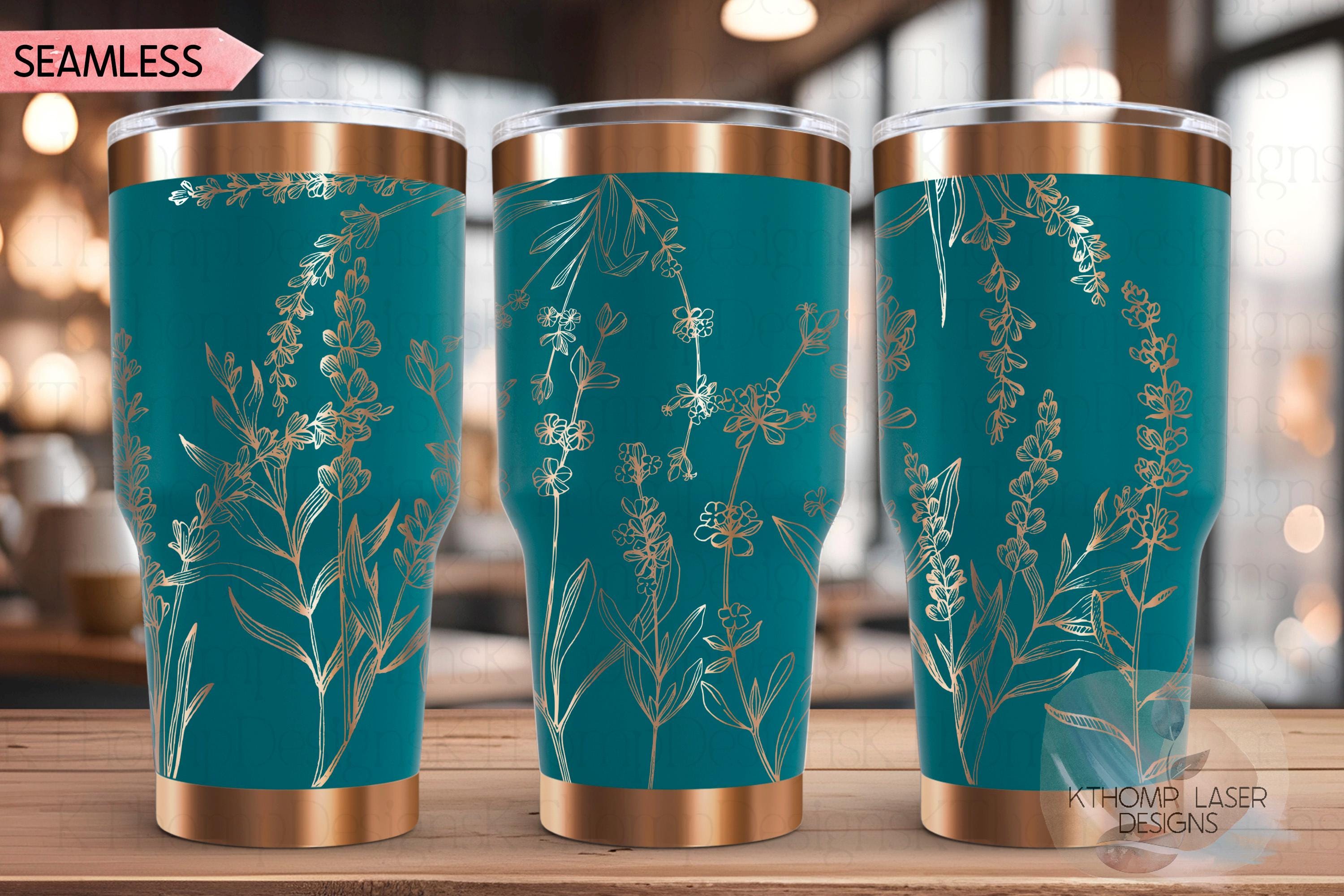 Lavender Tumbler Wrap SVG | 20oz and 30oz Laser Engraving File | Rotary Engrave Digital Design | Floral SVG Design