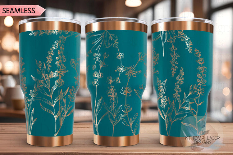 Lavender Tumbler Wrap SVG | 20oz and 30oz Laser Engraving File | Rotary Engrave Digital Design | Floral SVG Design