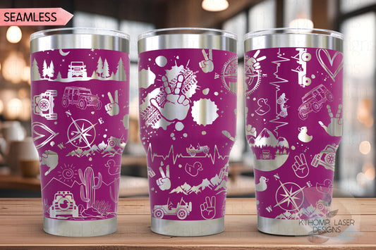 Off Roading Tumbler Wrap SVG | 20oz and 30oz Laser Engraving File | Rotary Ready Digital Design | Hobby Travel SVG