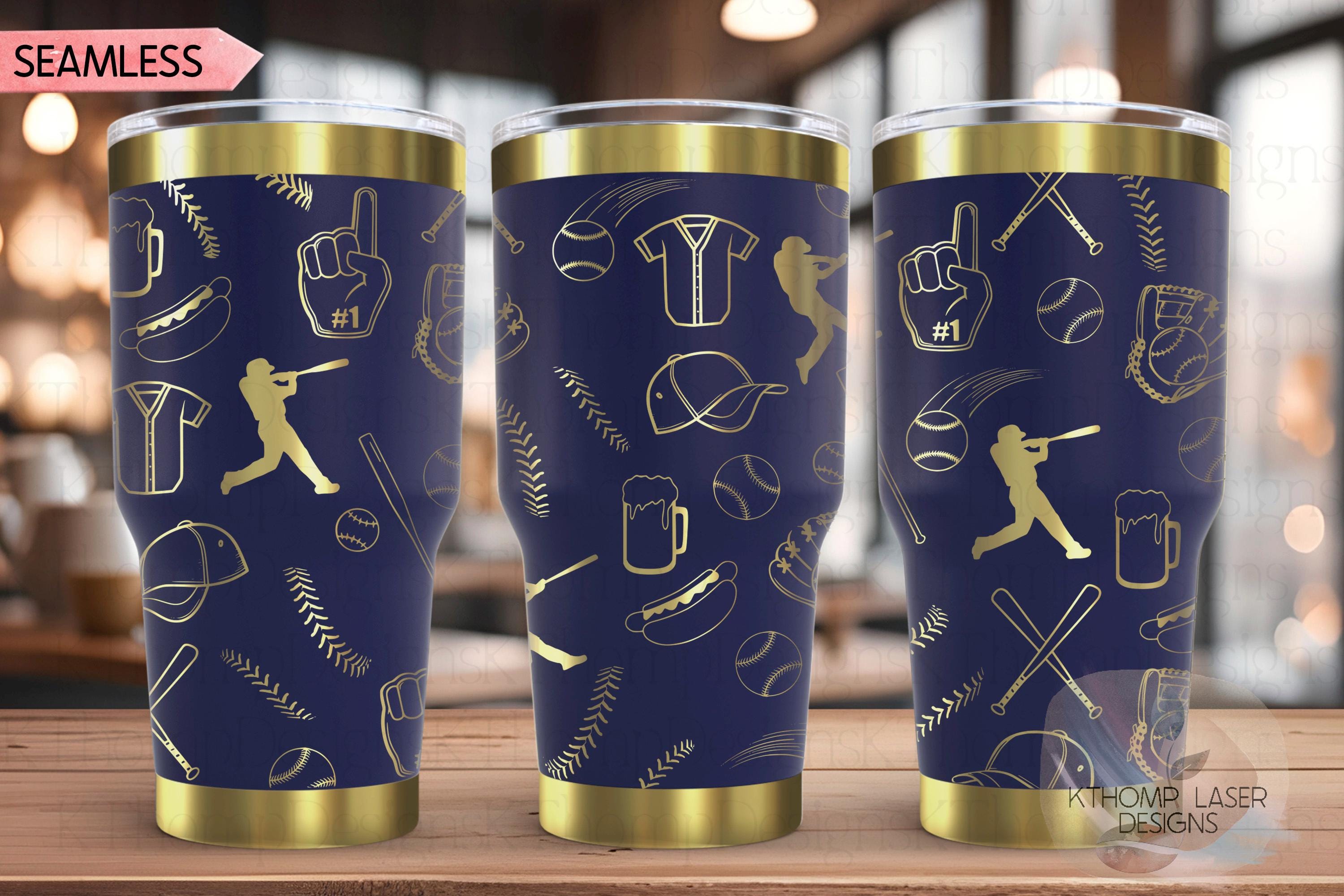 Baseball Doodles Tumbler Wrap SVG | 20oz and 30oz Laser Engraving File | Rotary Ready Digital Design | Sports Fan SVG
