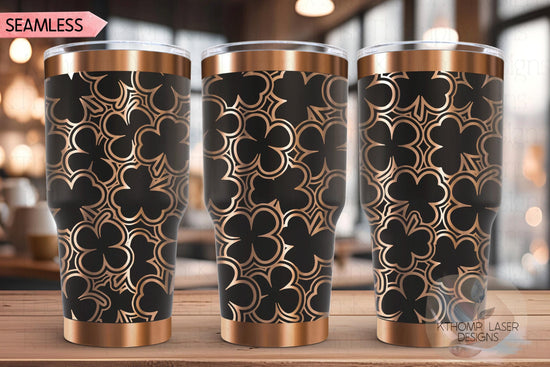 Shamrocks Burst Holiday Tumbler Wrap SVG | 20oz and 30oz Laser Engraving File | Rotary Ready Digital Design | Seasonal SVG