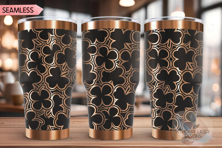 Shamrocks Burst Holiday Tumbler Wrap SVG | 20oz and 30oz Laser Engraving File | Rotary Ready Digital Design | Seasonal SVG