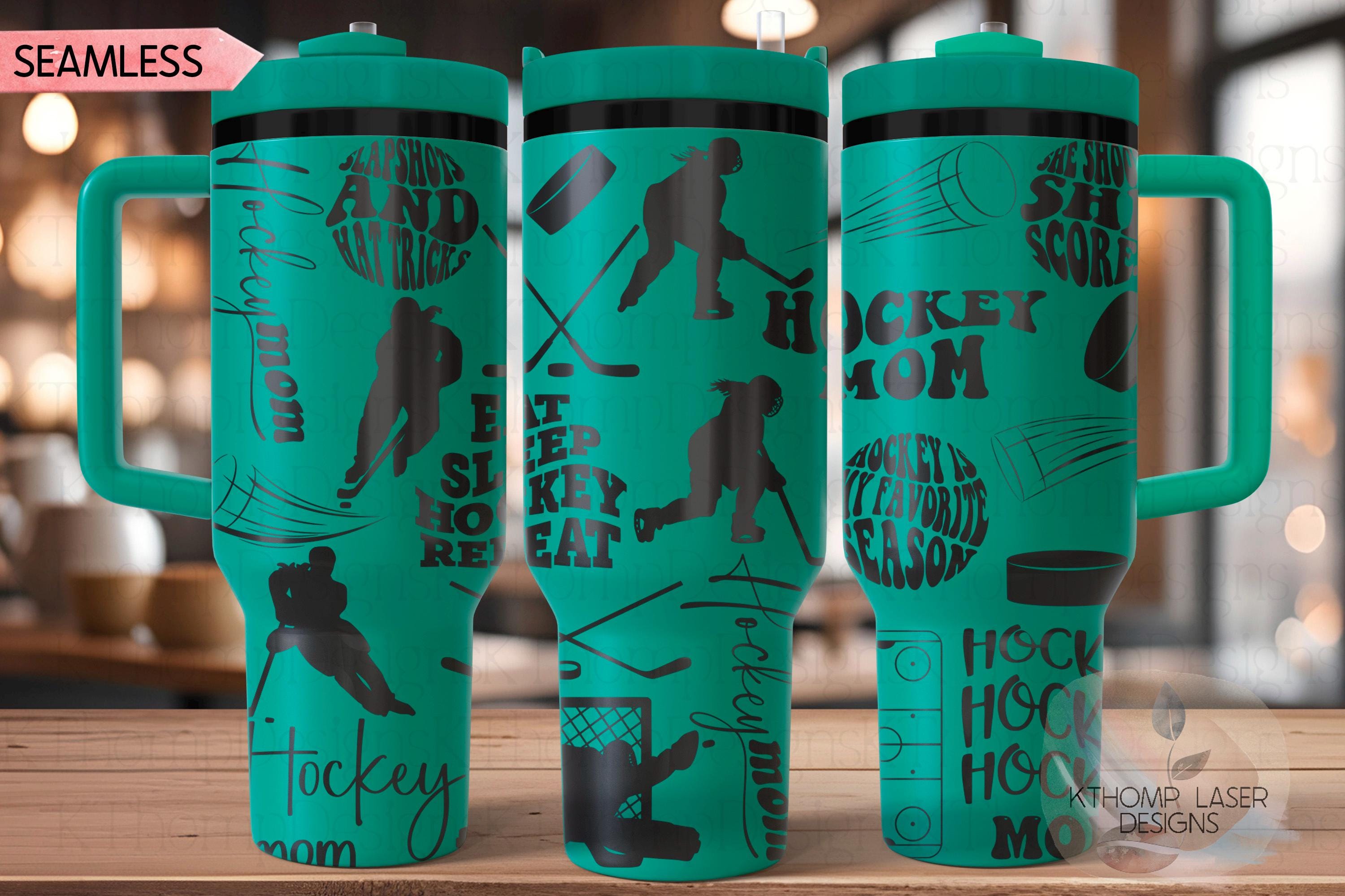 Hockey Mom Female Tumbler Wrap SVG | 40oz Laser Engraving File | Rotary Ready Digital Design | Mom Life SVG