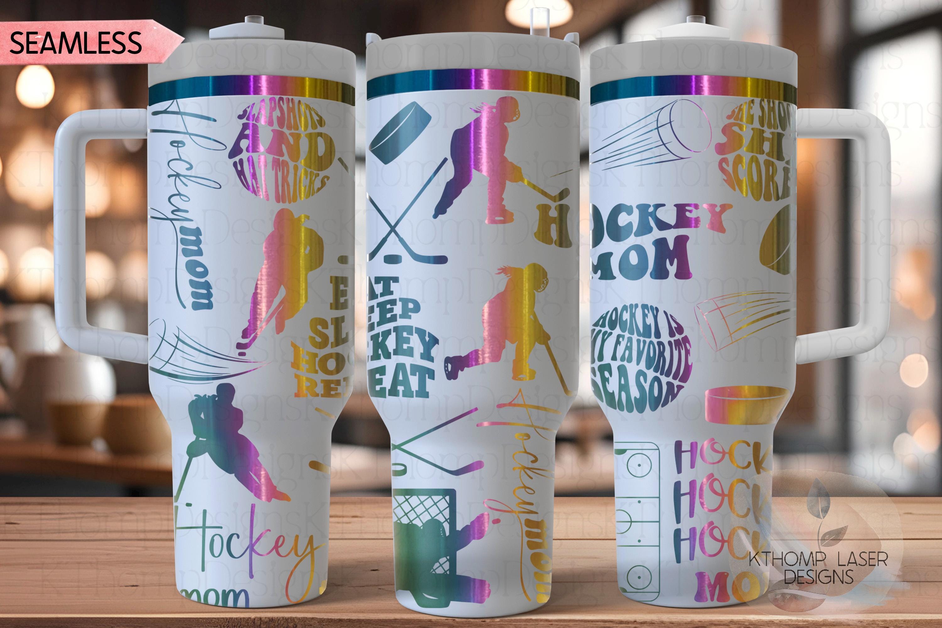 Hockey Mom Female Tumbler Wrap SVG | 40oz Laser Engraving File | Rotary Ready Digital Design | Mom Life SVG