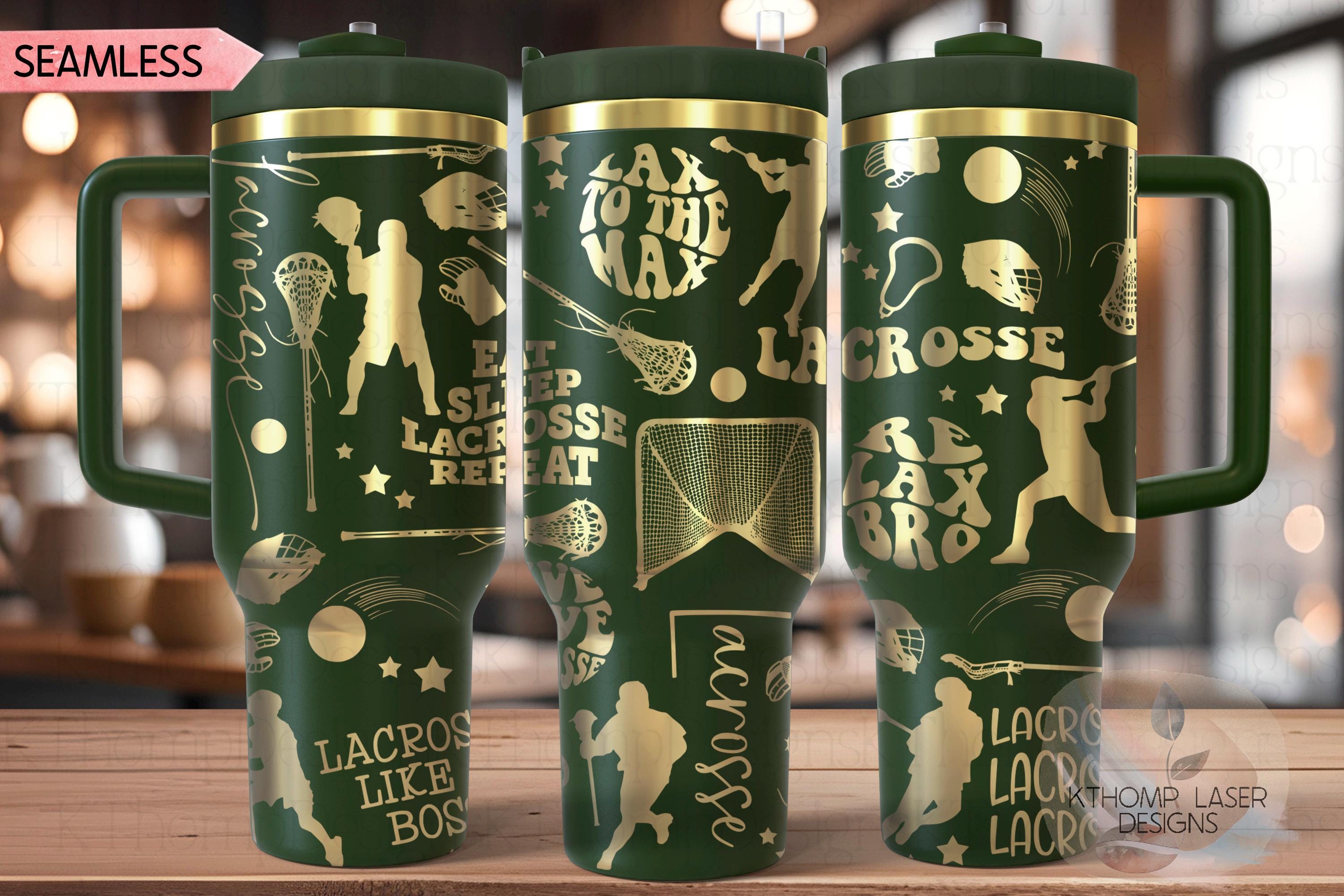 Lacrosse Sports Tumbler Wrap SVG | 40oz Laser Engraving File | Rotary Ready Digital Design | Sports Fan SVG