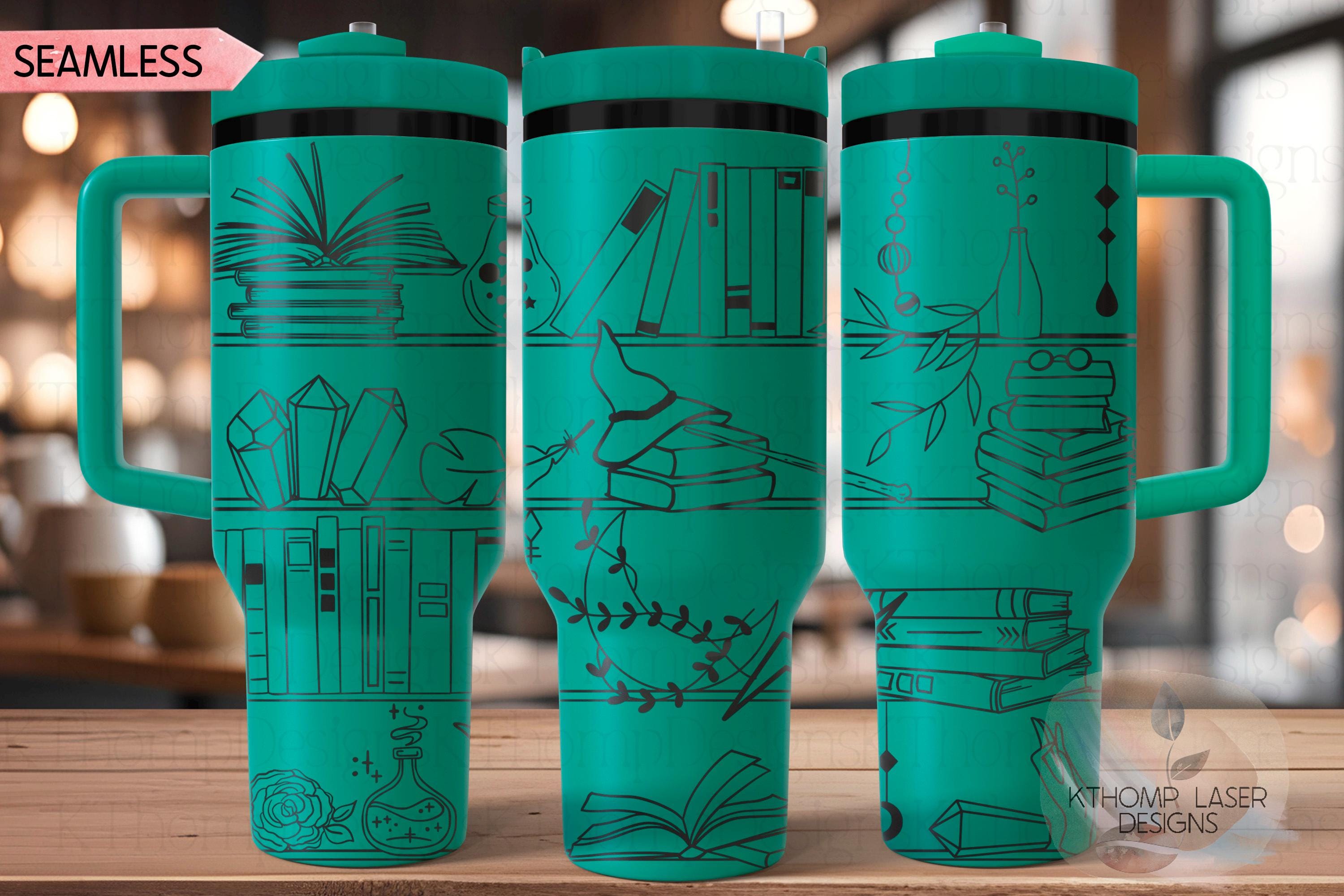 Witchy Shelves Tumbler Wrap SVG | 40oz Laser Engraving File | Rotary Ready Digital Design | Zodiac Boho SVG