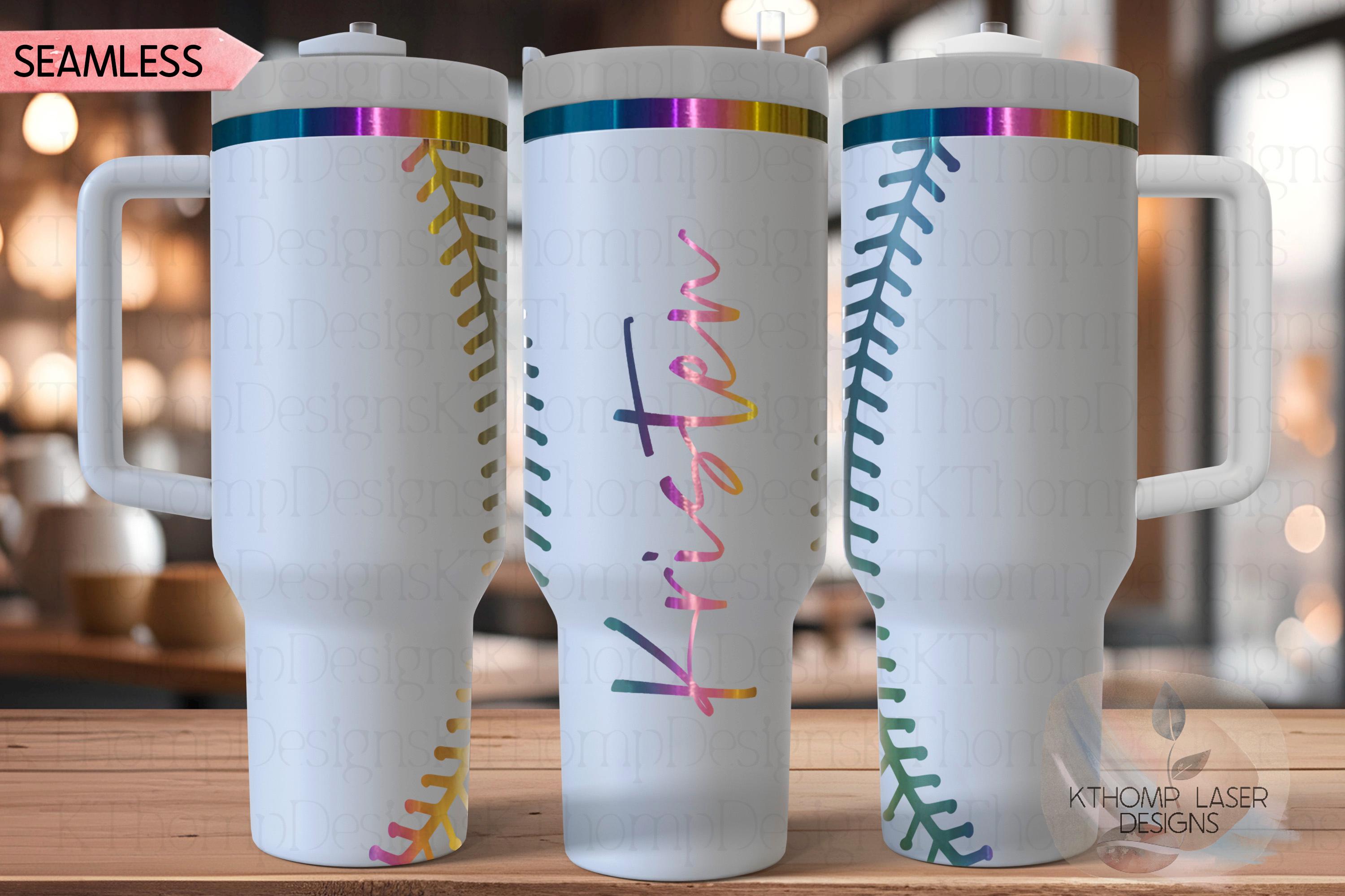 Baseball Stiches Tumbler Wrap SVG | 40oz Laser Engraving File | Rotary Ready Digital Design | Sports Fan SVG