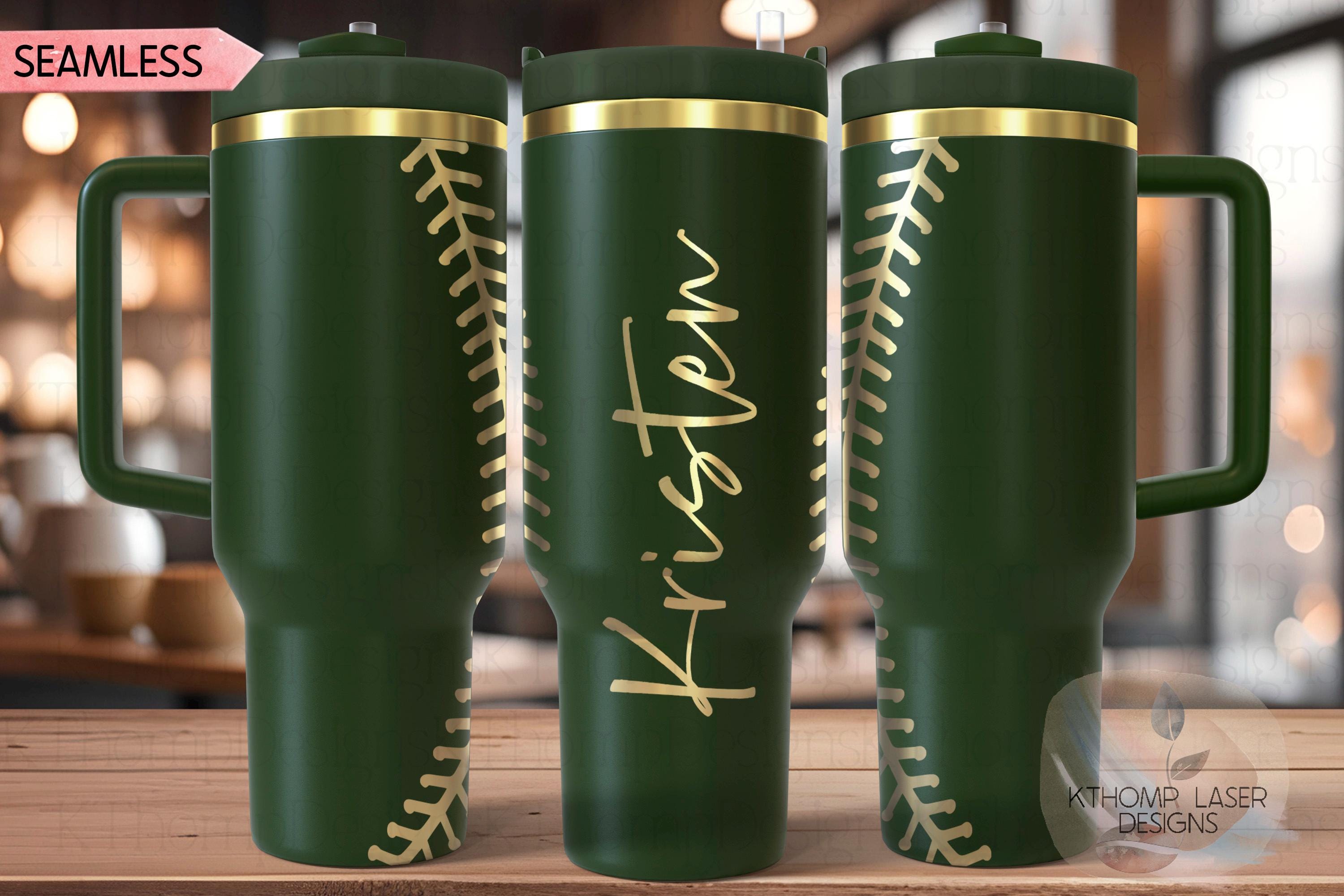 Baseball Stiches Tumbler Wrap SVG | 40oz Laser Engraving File | Rotary Ready Digital Design | Sports Fan SVG