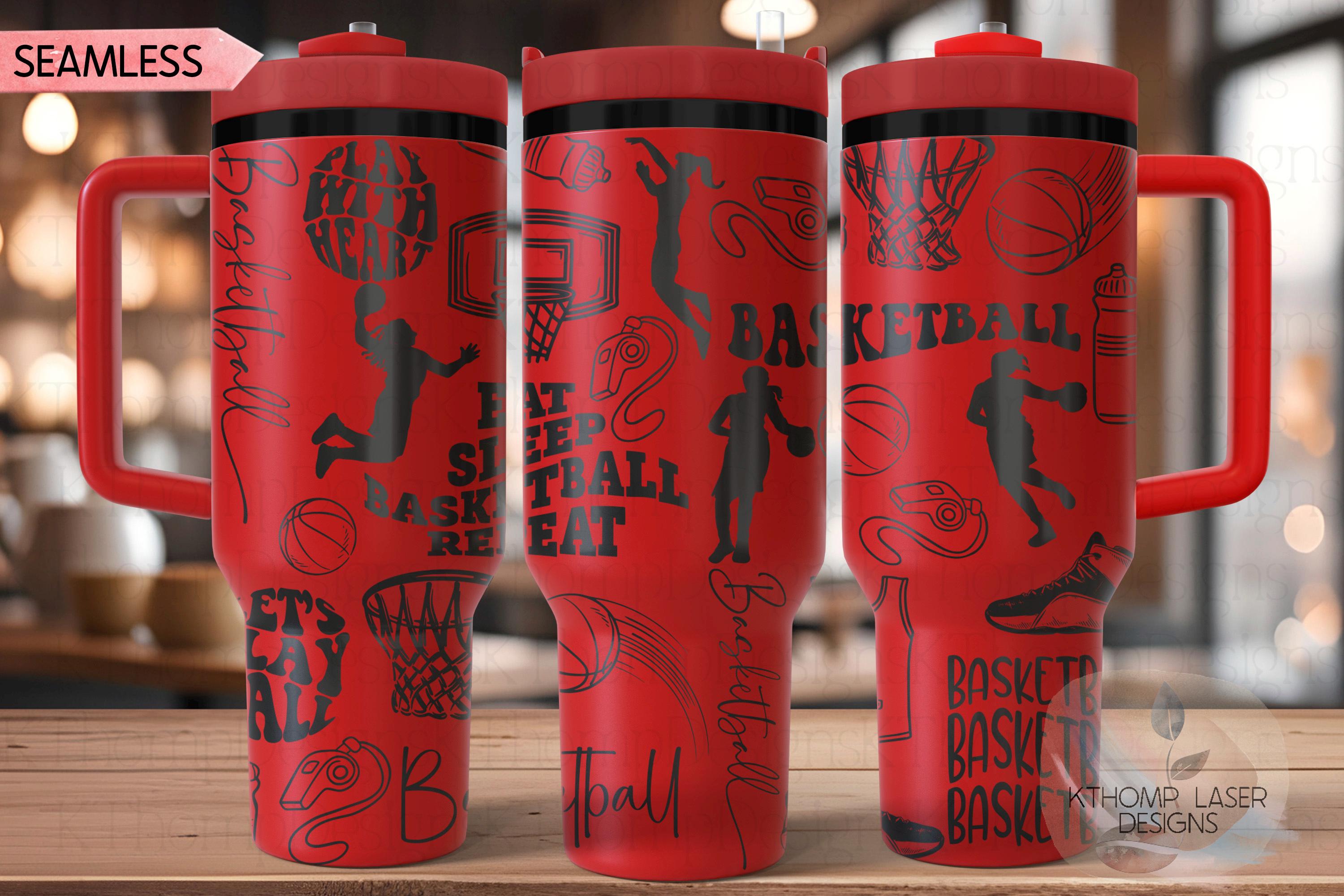 Basketball Fan Female Sports Tumbler Wrap SVG | 40oz Laser Engraving File | Rotary Ready Digital Design | Sports Fan SVG