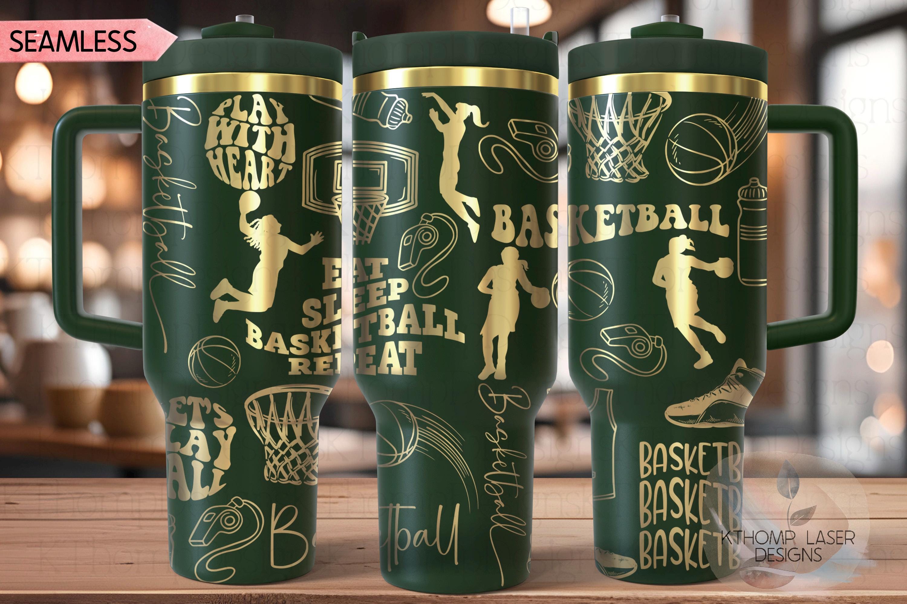 Basketball Fan Female Sports Tumbler Wrap SVG | 40oz Laser Engraving File | Rotary Ready Digital Design | Sports Fan SVG