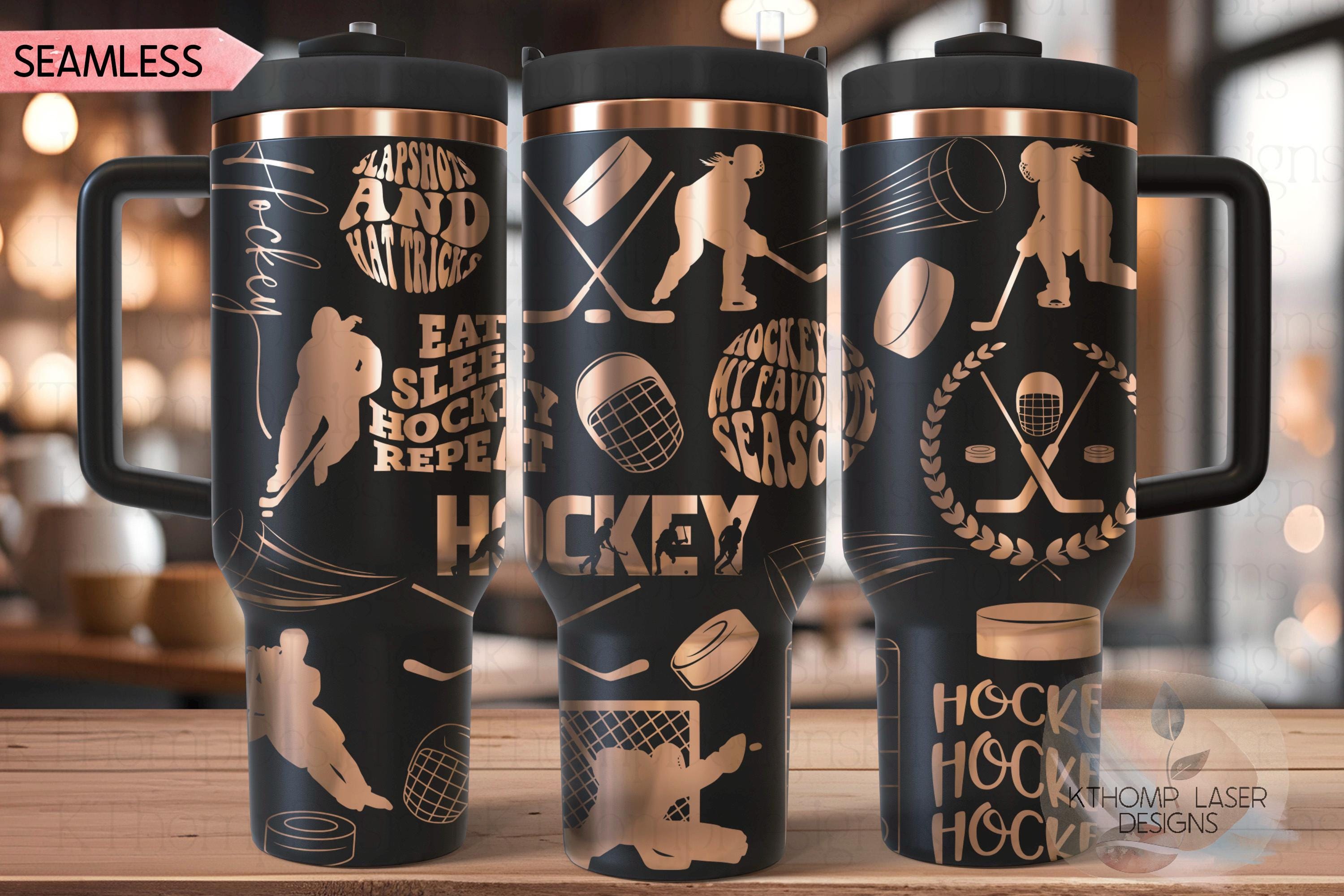 Hockey Female Tumbler Wrap SVG | 40oz Laser Engraving File | Rotary Ready Digital Design | Sports Fan SVG