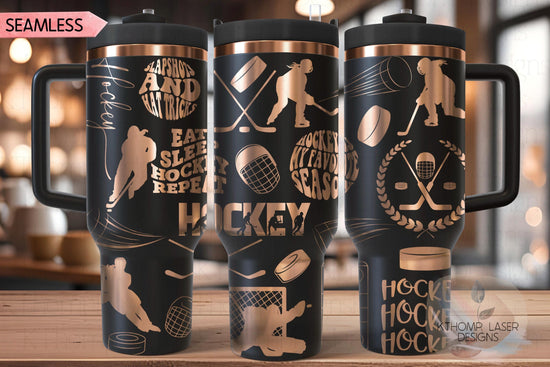 Hockey Female Tumbler Wrap SVG | 40oz Laser Engraving File | Rotary Ready Digital Design | Sports Fan SVG