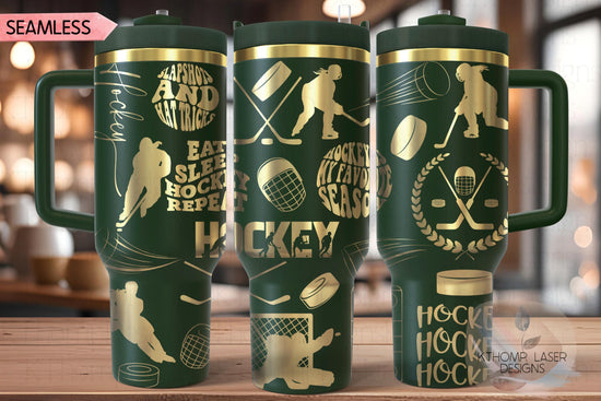 Hockey Female Tumbler Wrap SVG | 40oz Laser Engraving File | Rotary Ready Digital Design | Sports Fan SVG
