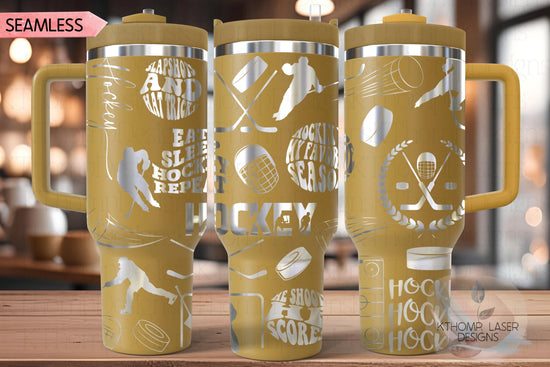 Hockey Male Tumbler Wrap SVG | 40oz Laser Engraving File | Rotary Ready Digital Design | Sports Fan SVG