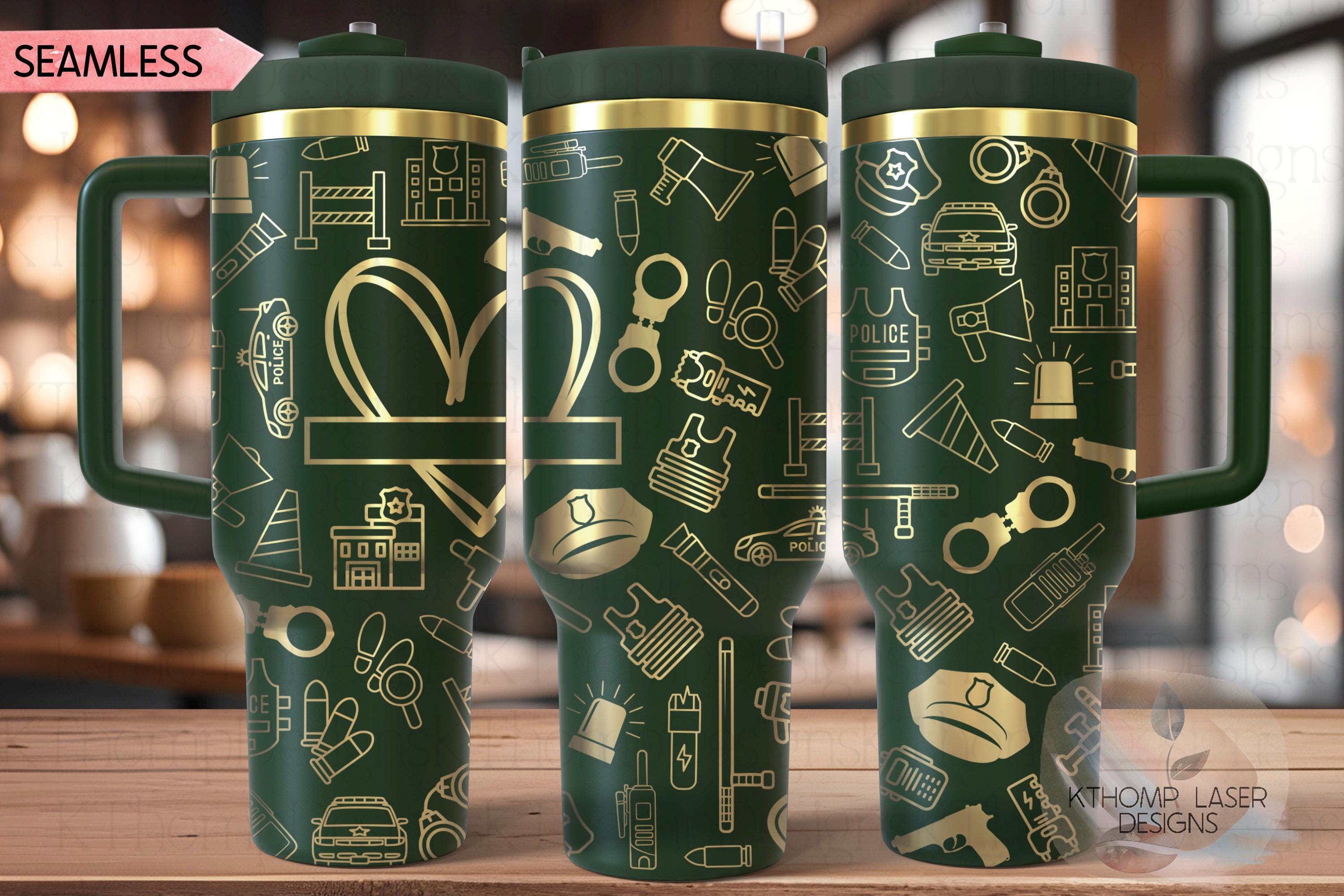 Law Enforcement Tumbler Wrap SVG | 40oz Laser Engraving File | Rotary Ready Digital Design | Career Gift SVG