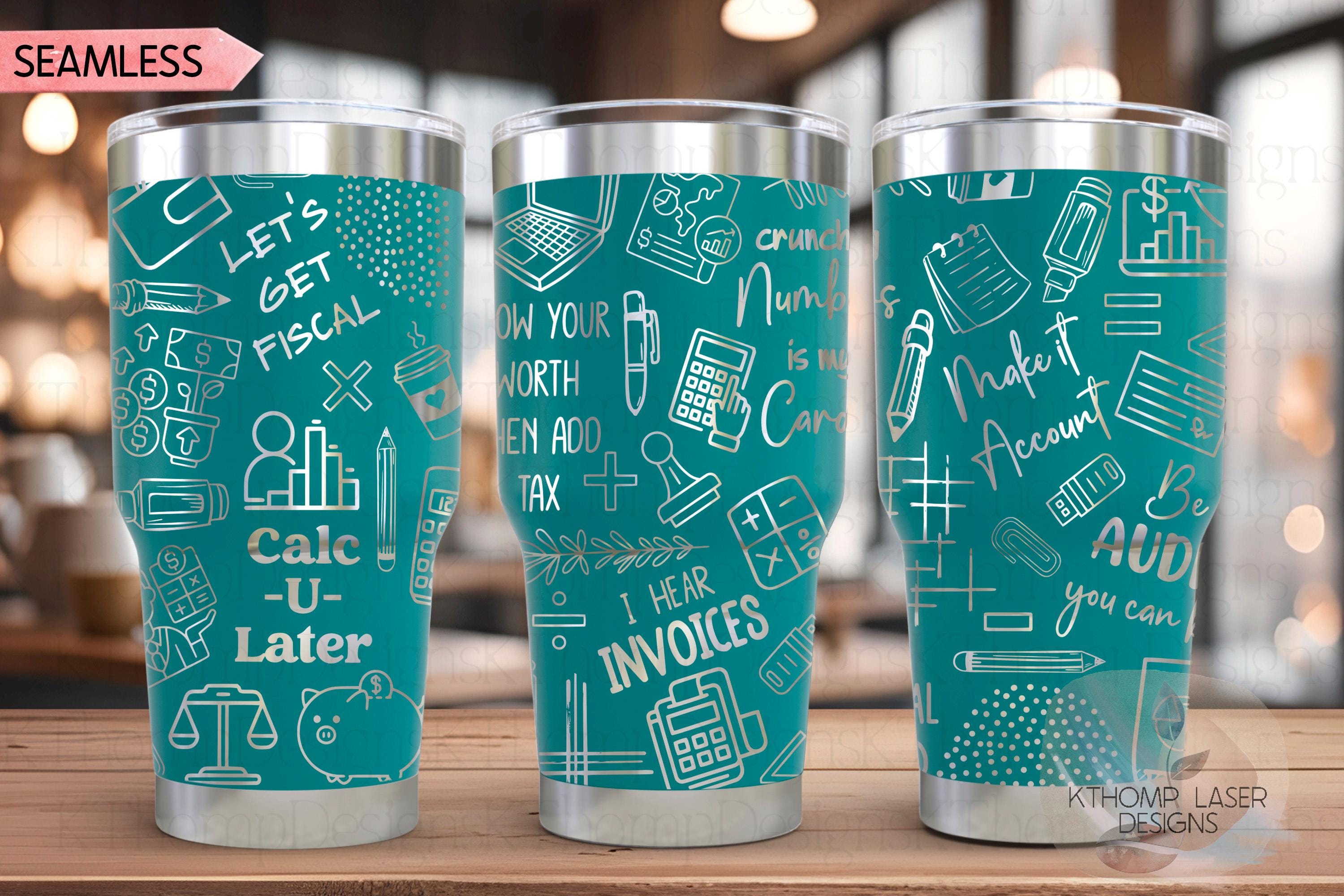 Accounting and Finance Tumbler Wrap SVG | 20oz and 30oz Laser Engraving File | Rotary Ready Digital Design | Career Gift SVG