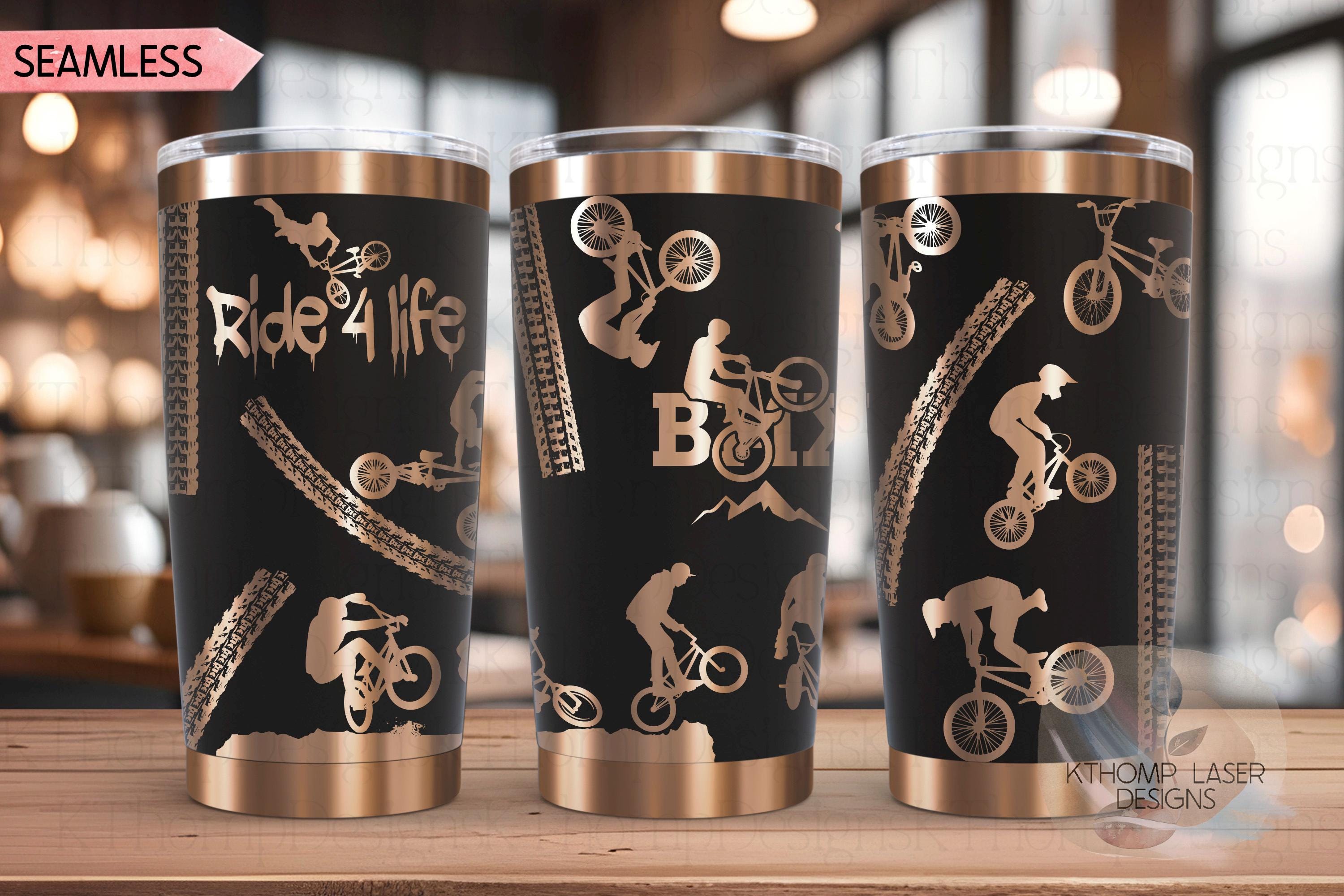 BMX Biker BMX Racing Tumbler Wrap SVG | 20oz and 30oz Laser Engraving File | Rotary Ready Digital Design | Sports Fan Digital Design